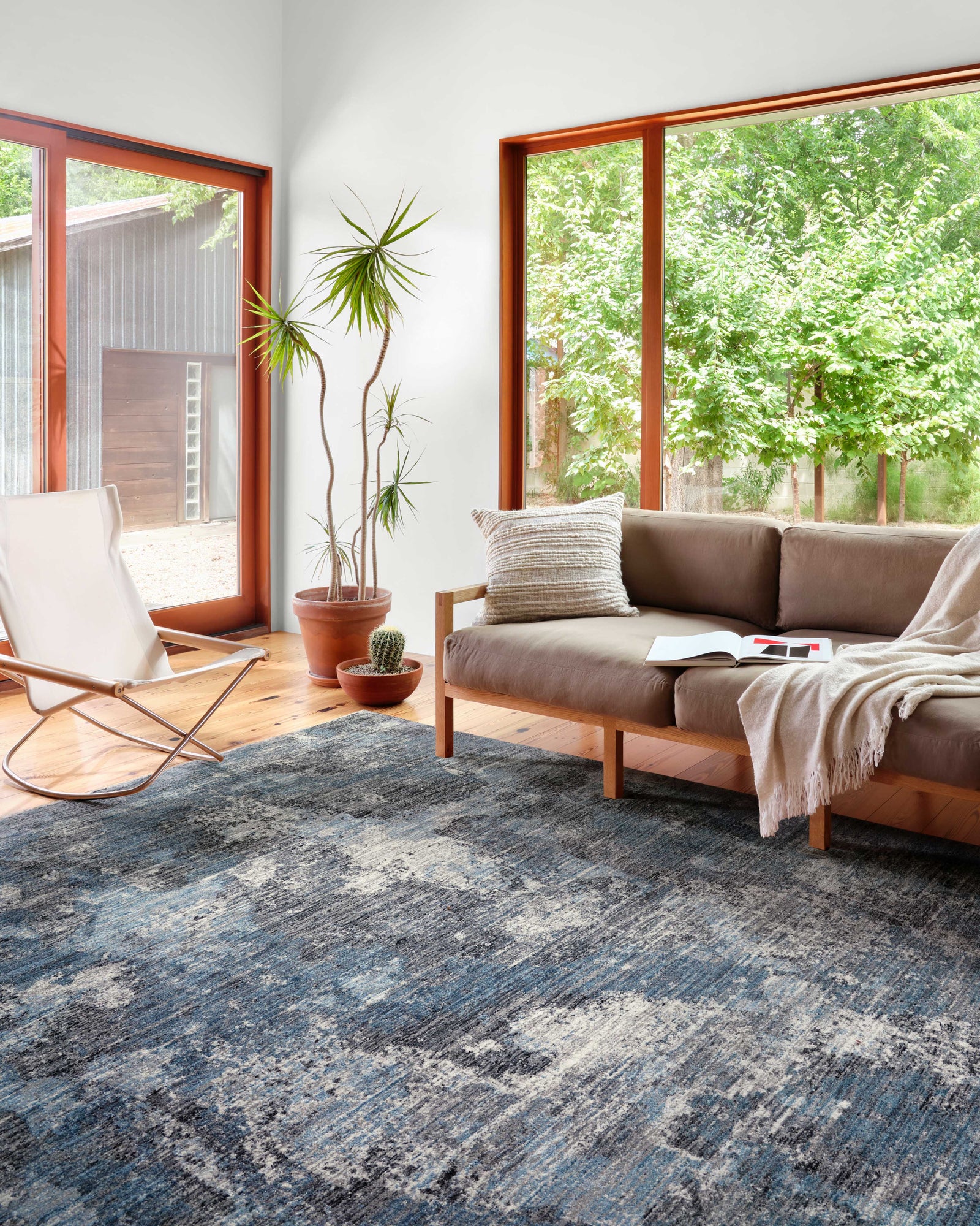 front view of Samra Dove / Sky luxury Rug