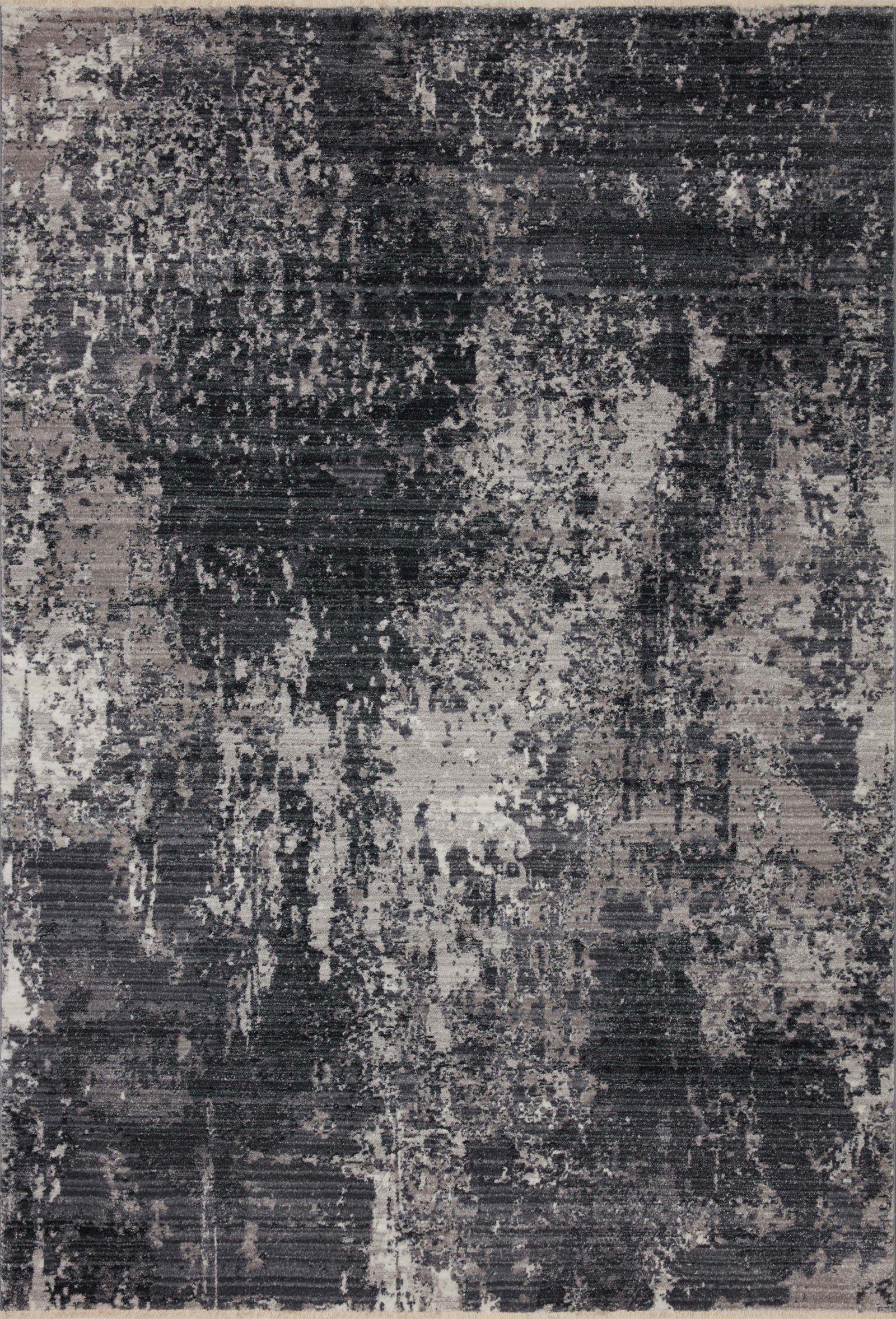 front view of Samra Charcoal / Silver luxury Rug
