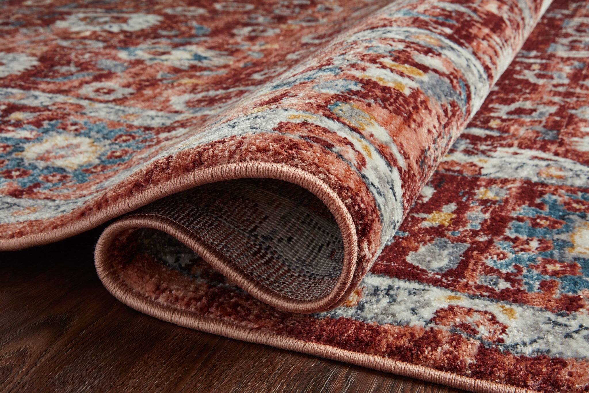 lifestyle view of Samra Brick / Multi luxury Rug