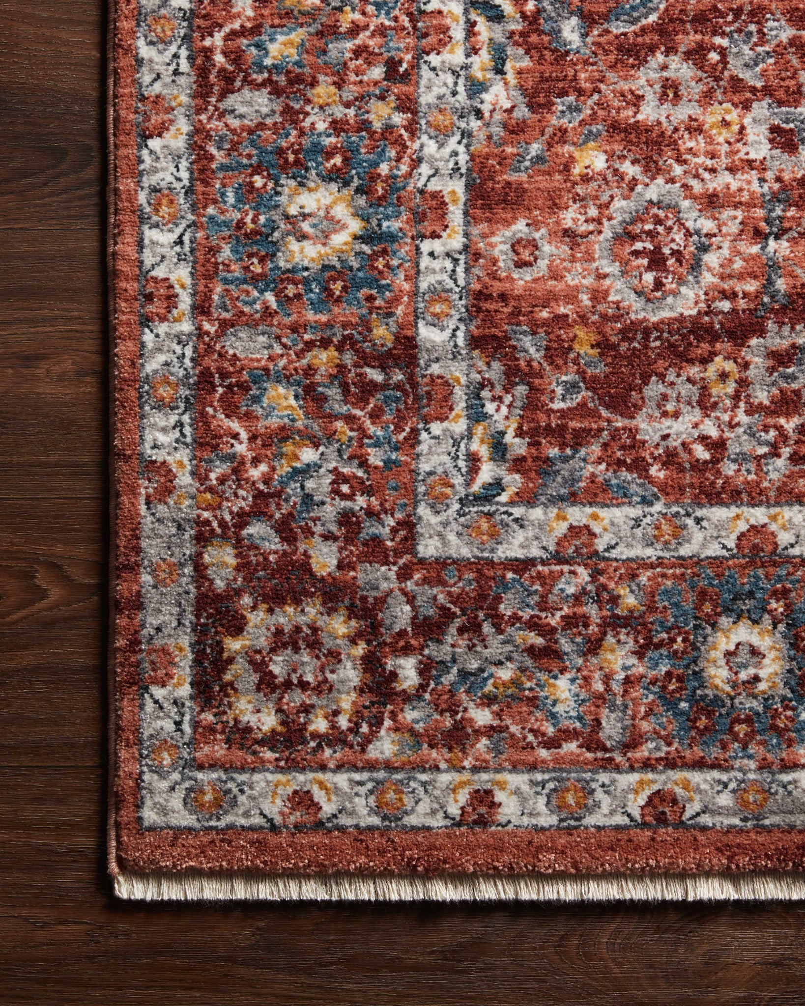 lifestyle view of Samra Brick / Multi luxury Rug