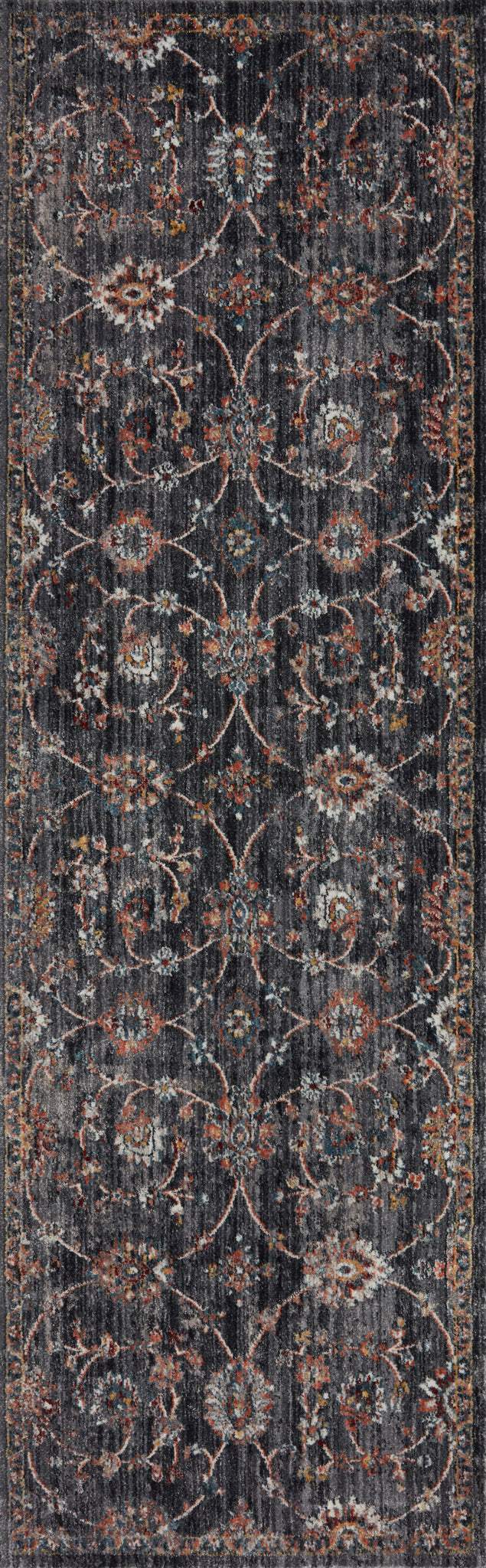 detail view of Samra Charcoal / Multi luxury Rug