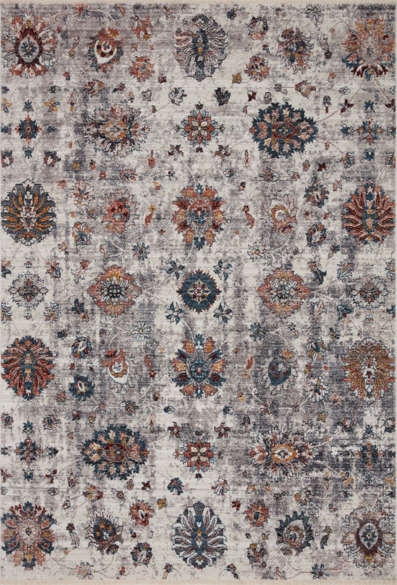 front view of Samra Ivory / Multi luxury Rug