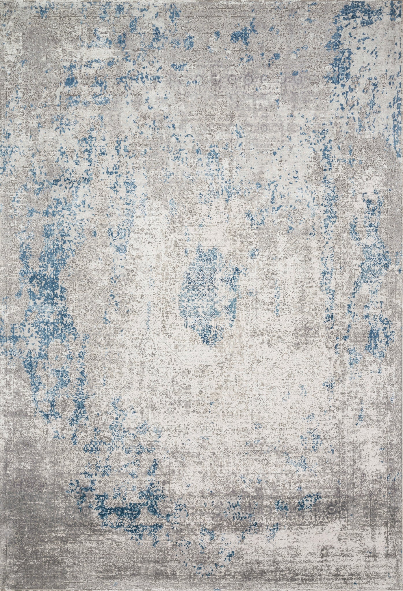 side view of Sienne Ivory / Pebble luxury Rug