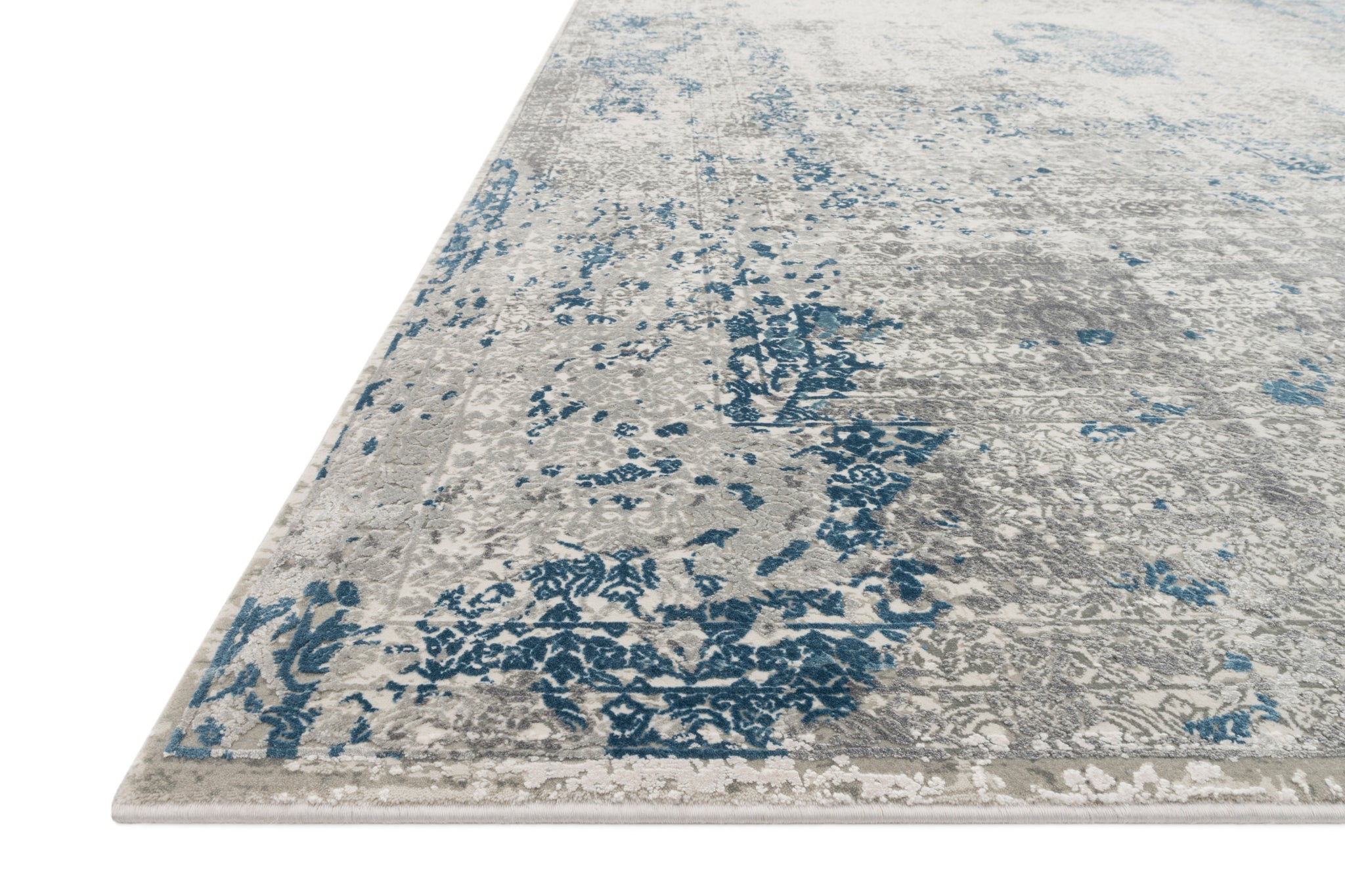 angle view of Sienne Dove / Ocean luxury Rug