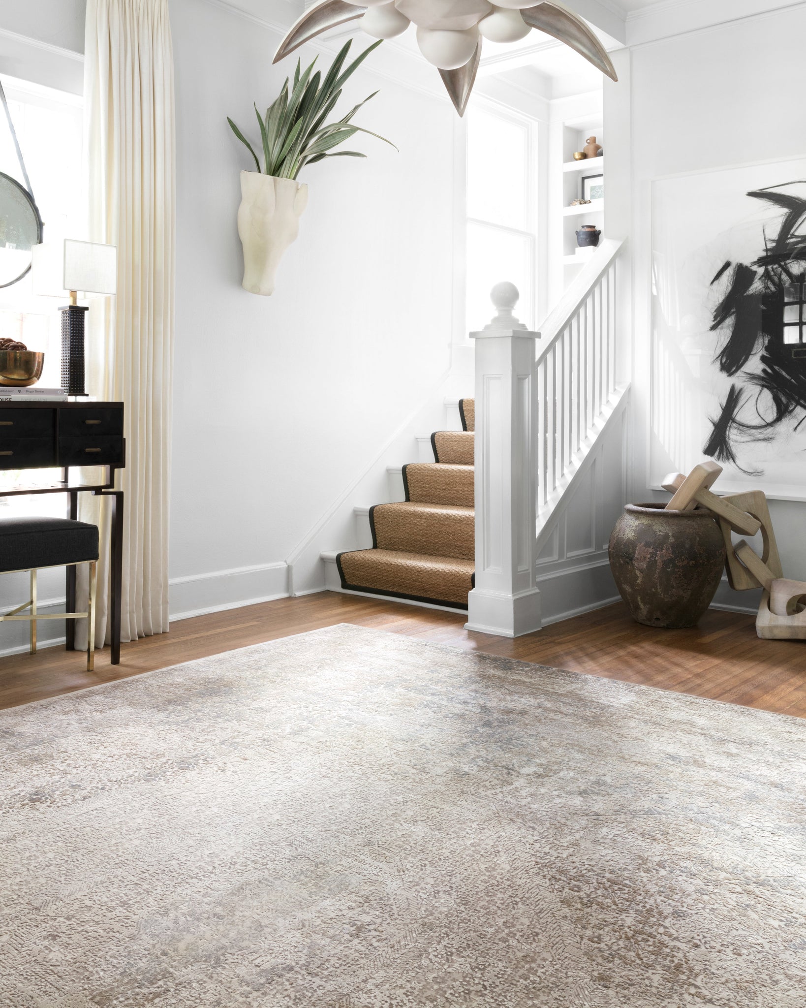 lifestyle view of Sienne Ivory / Pebble luxury Rug