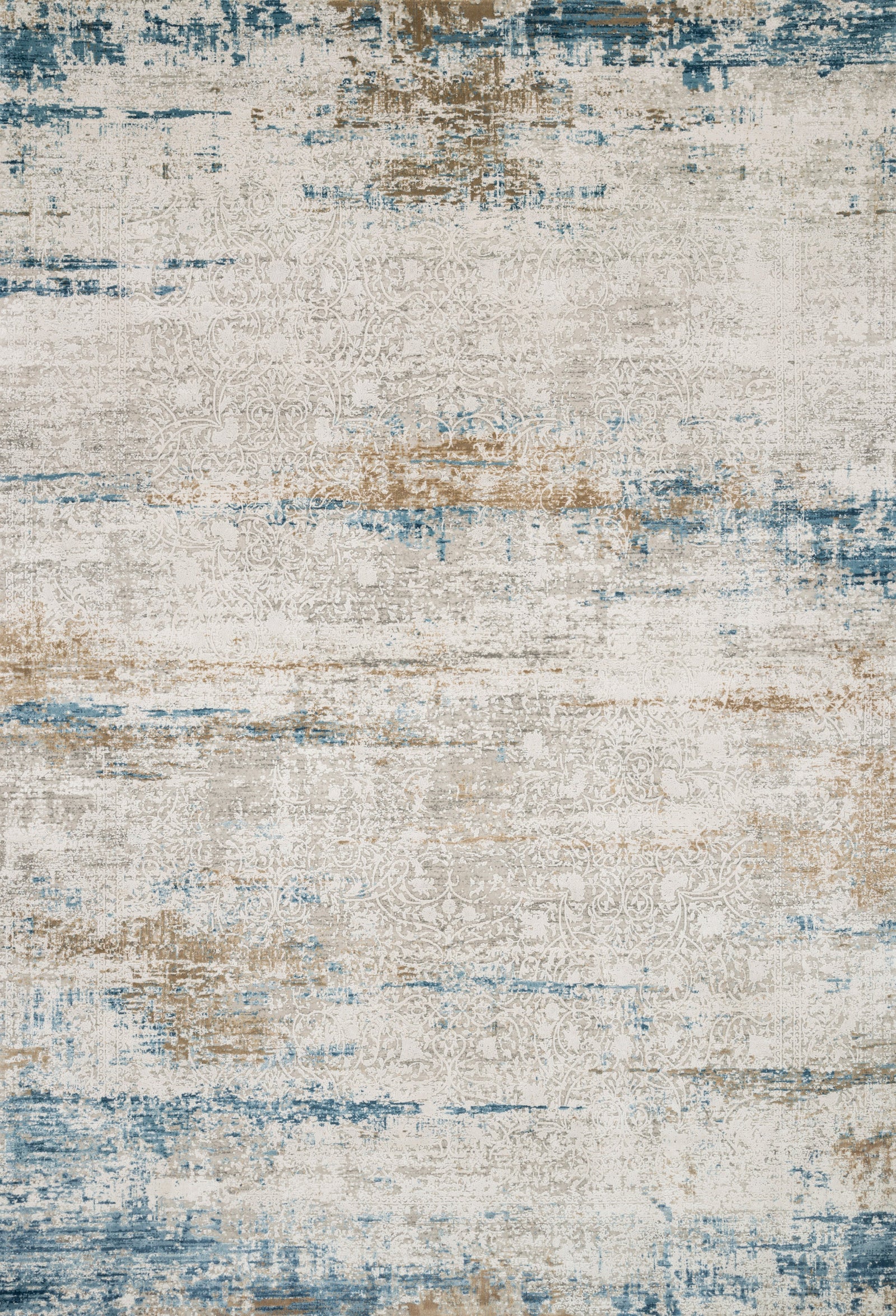 front view of Sienne Ivory / Azure luxury Rug