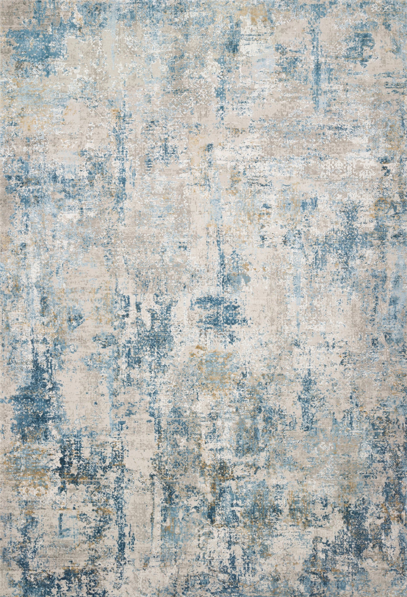 angle view of Sienne Grey / Blue luxury Rug