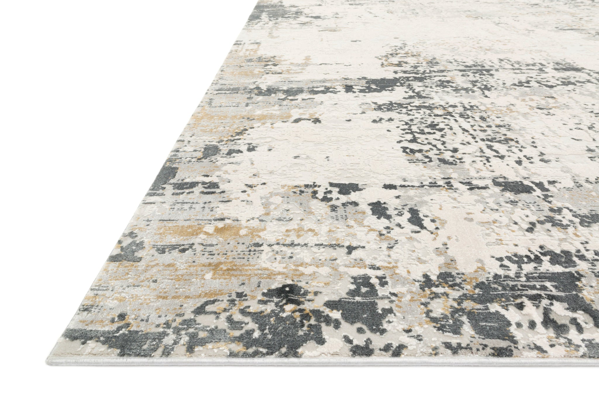 angle view of Sienne Ivory / Granite luxury Rug