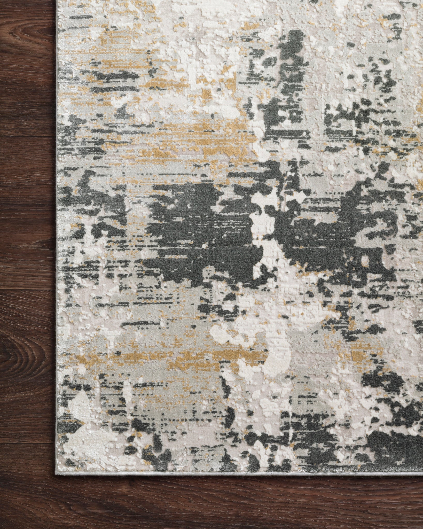 side view of Sienne Ivory / Granite luxury Rug