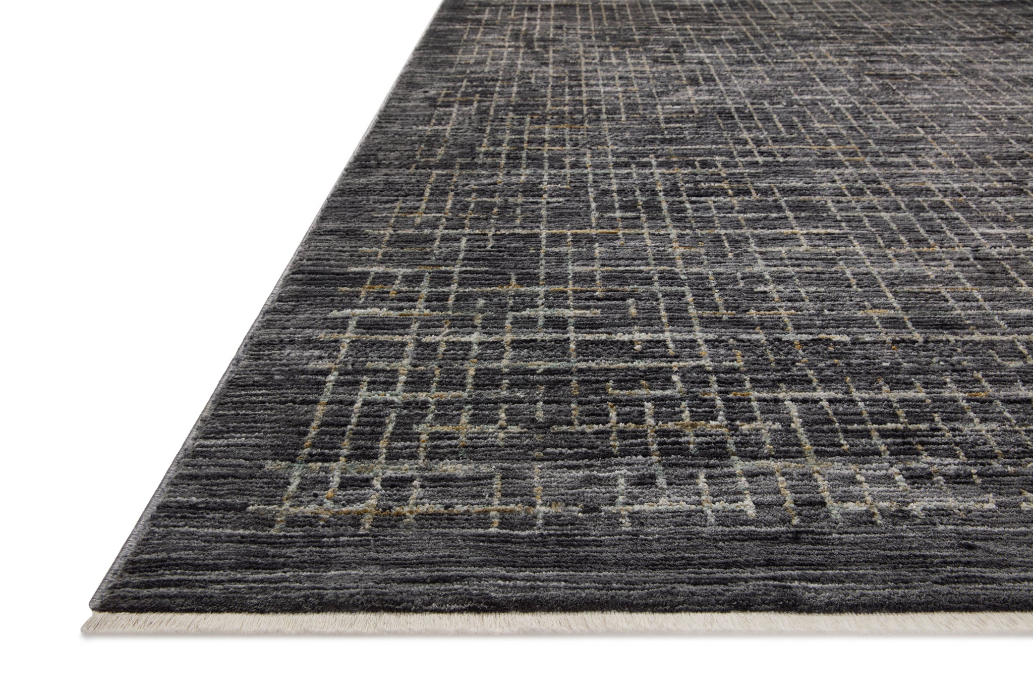 side view of Soho Onyx / Silver luxury Rug