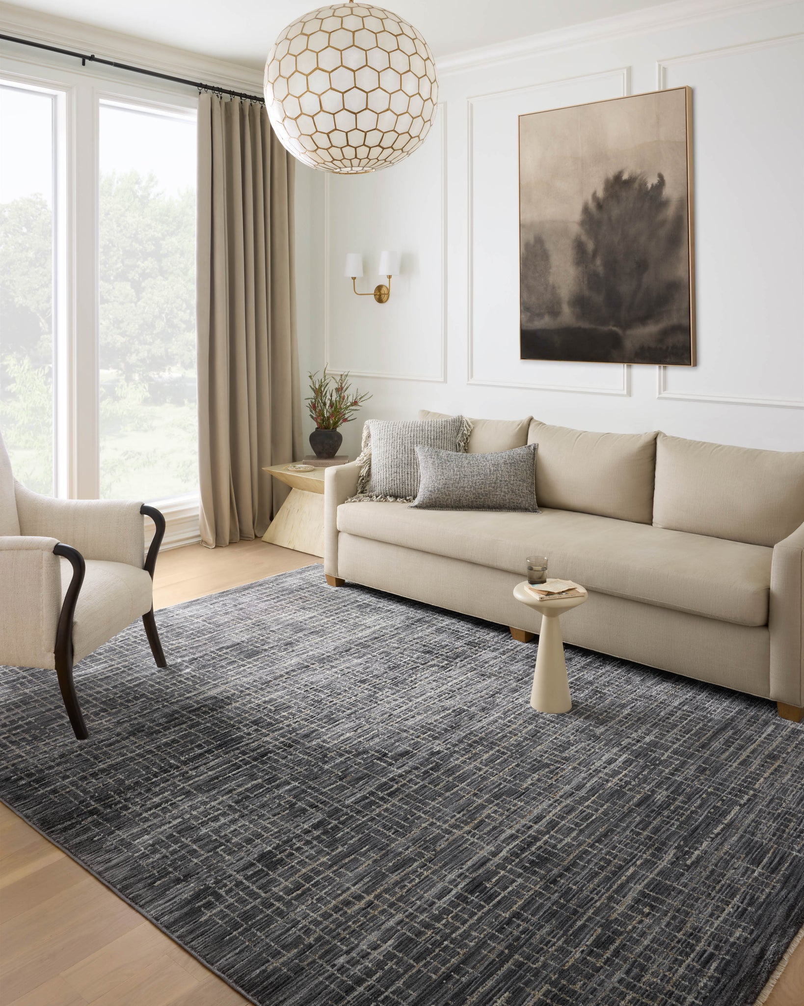 angle view of Soho Onyx / Silver luxury Rug