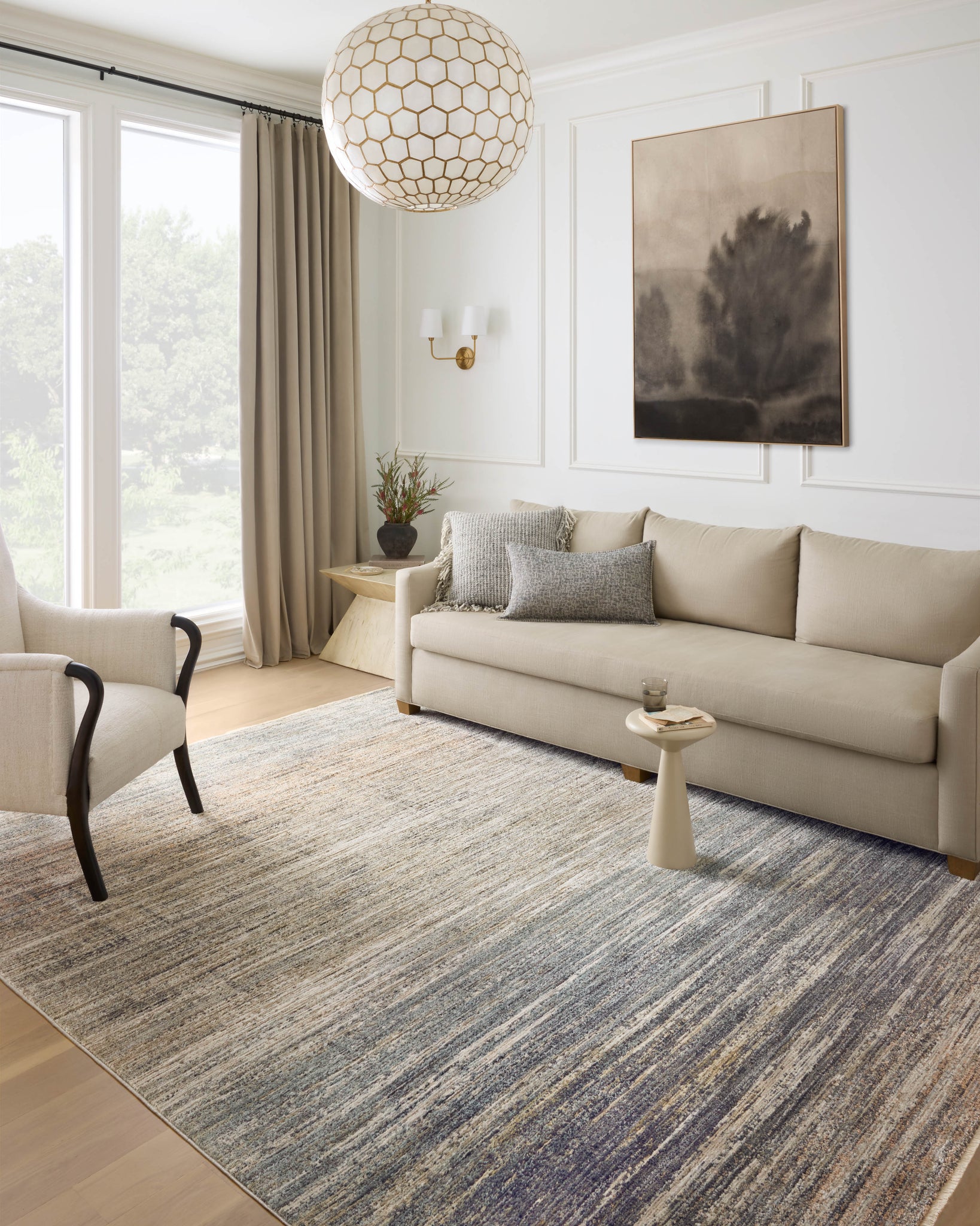angle view of Soho Earth / Multi luxury Rug