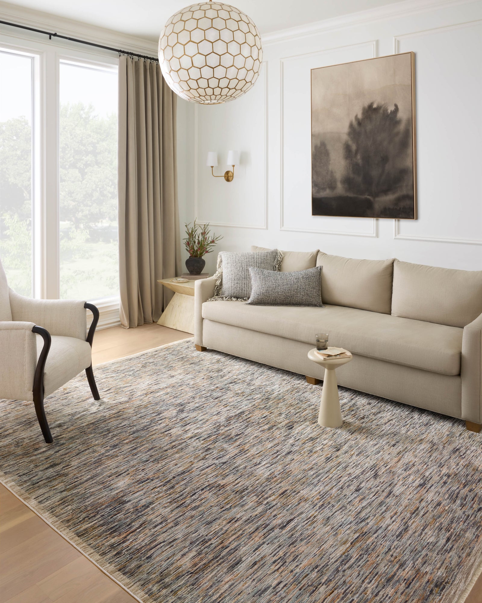 front view of Soho Multi / Sand luxury Rug