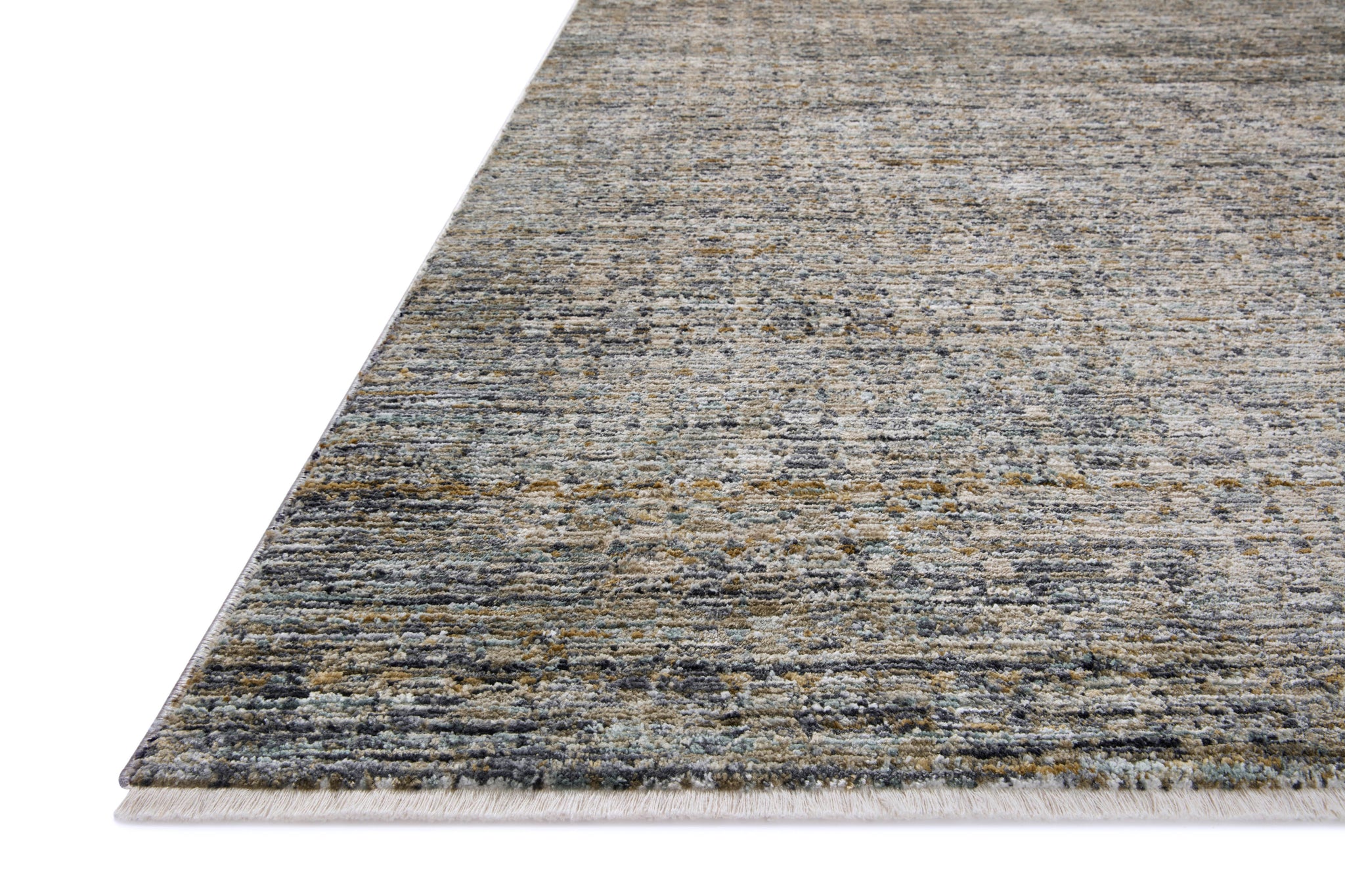 side view of Soho Charcoal / Multi luxury Rug