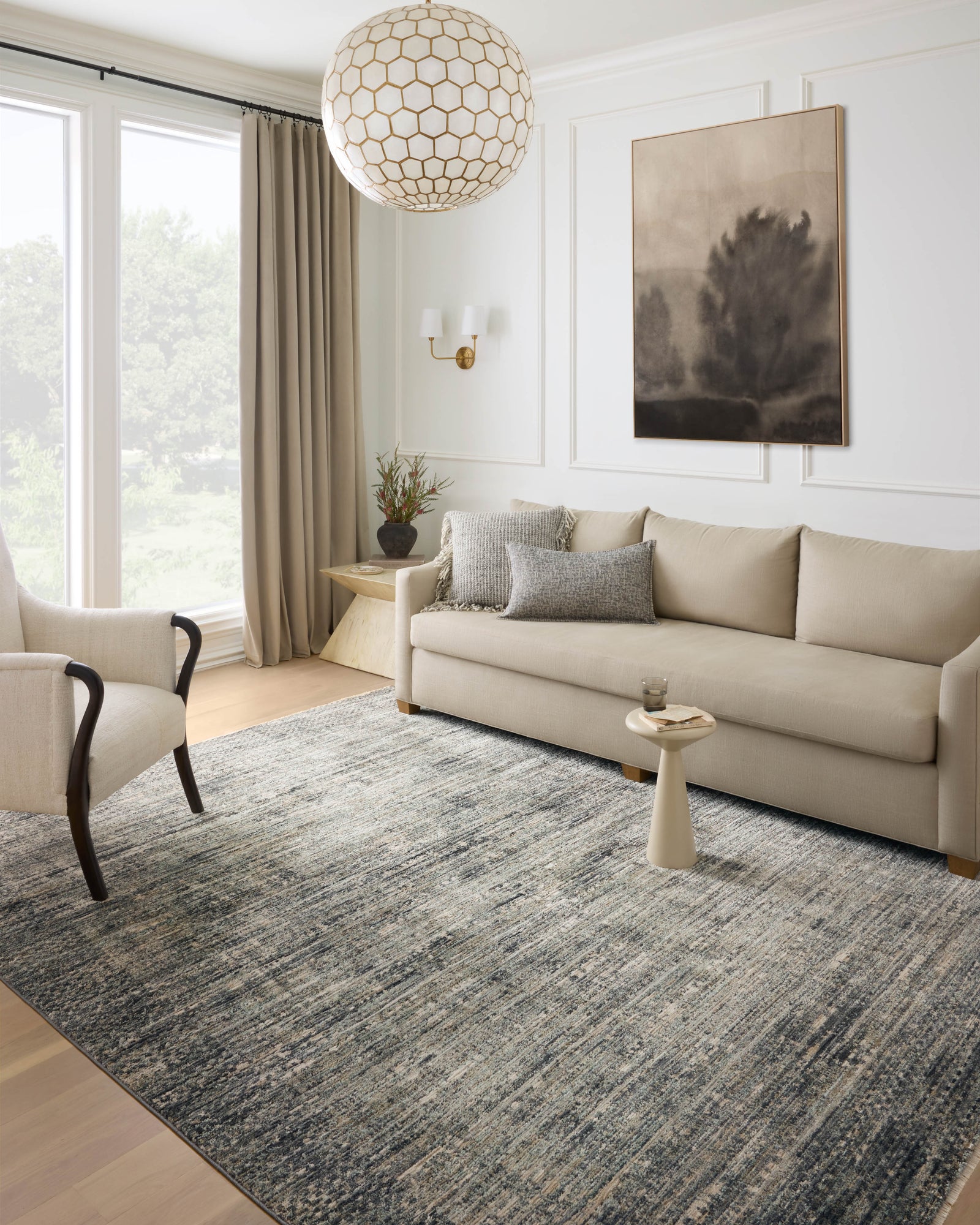 front view of Soho Multi / Slate luxury Rug