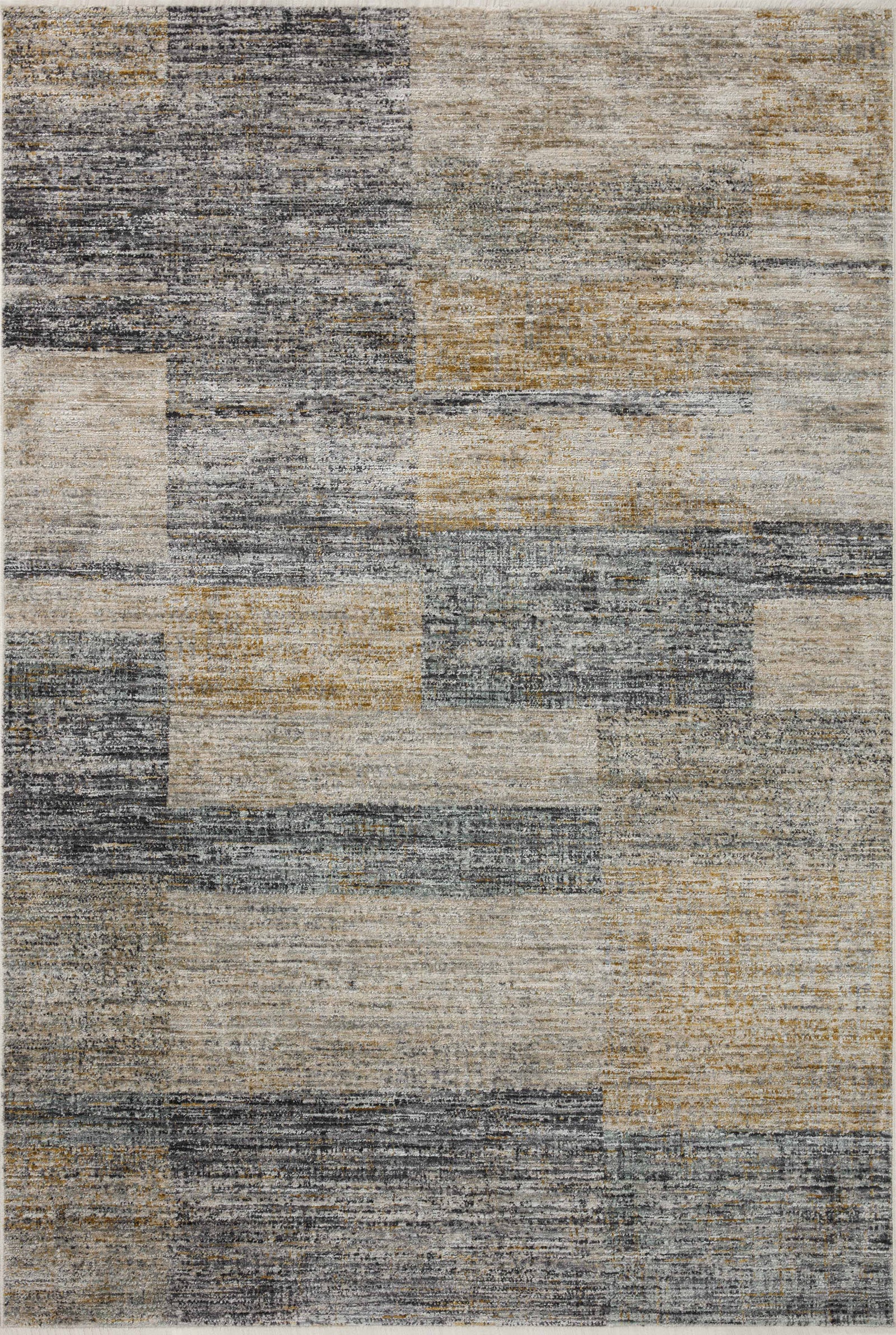 front view of Soho Grey / Gold luxury Rug