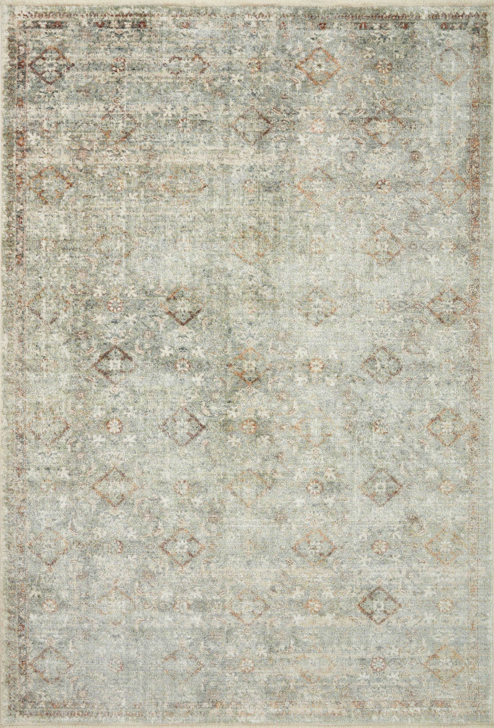 front view of Sonnet Lagoon / Gold luxury Rug