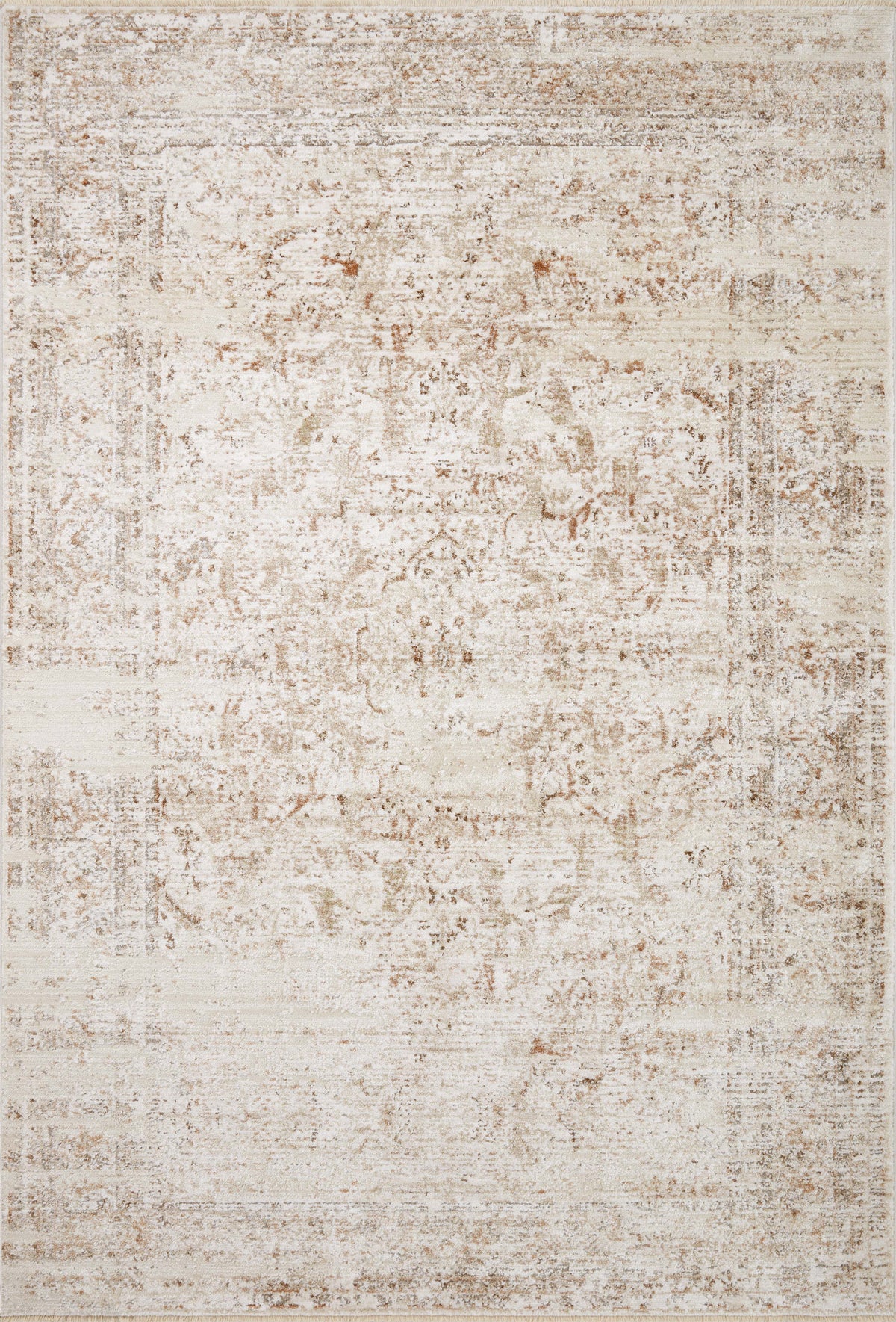 front view of Sonnet Beige / Terracotta luxury Rug
