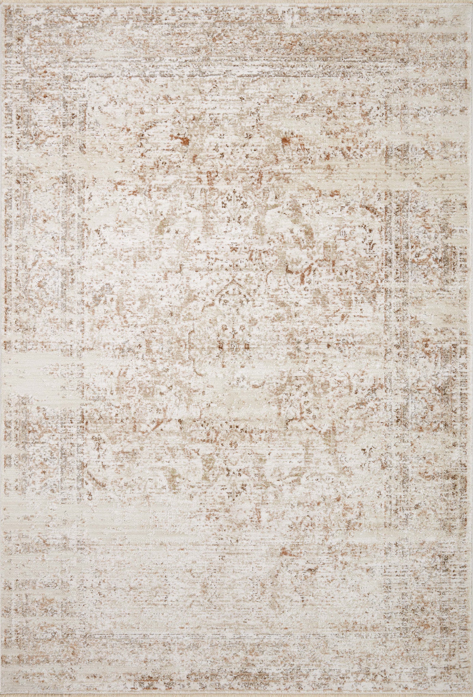 front view of Sonnet Beige / Terracotta luxury Rug