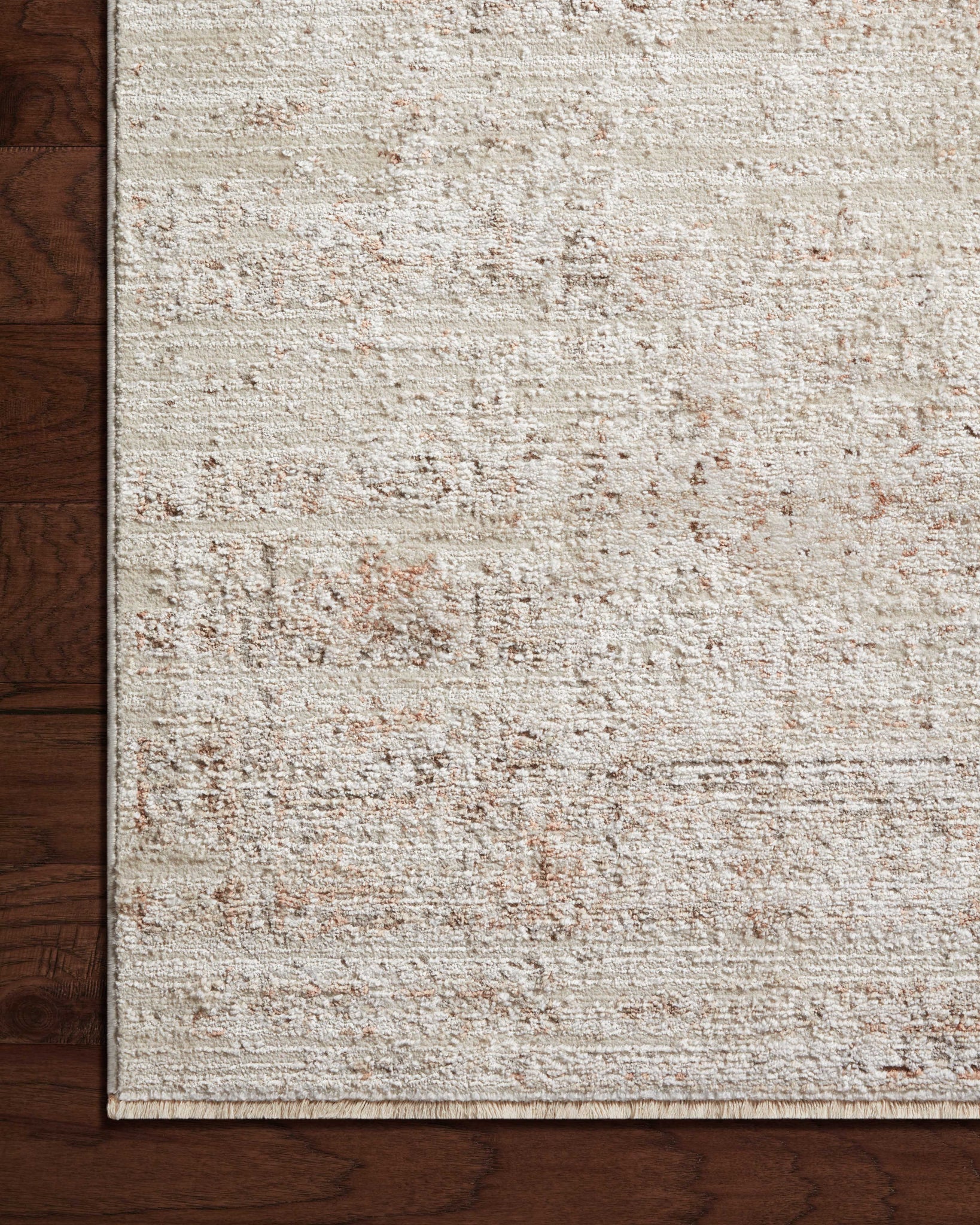 side view of Sonnet Beige / Terracotta luxury Rug