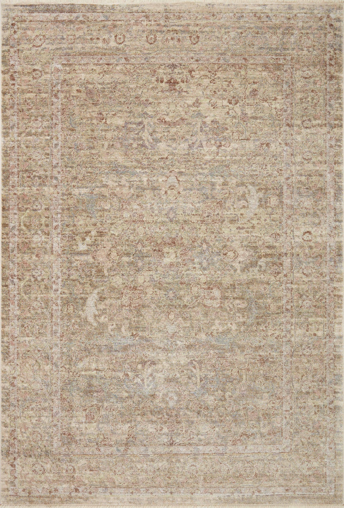 front view of Sonnet Moss / Natural luxury Rug
