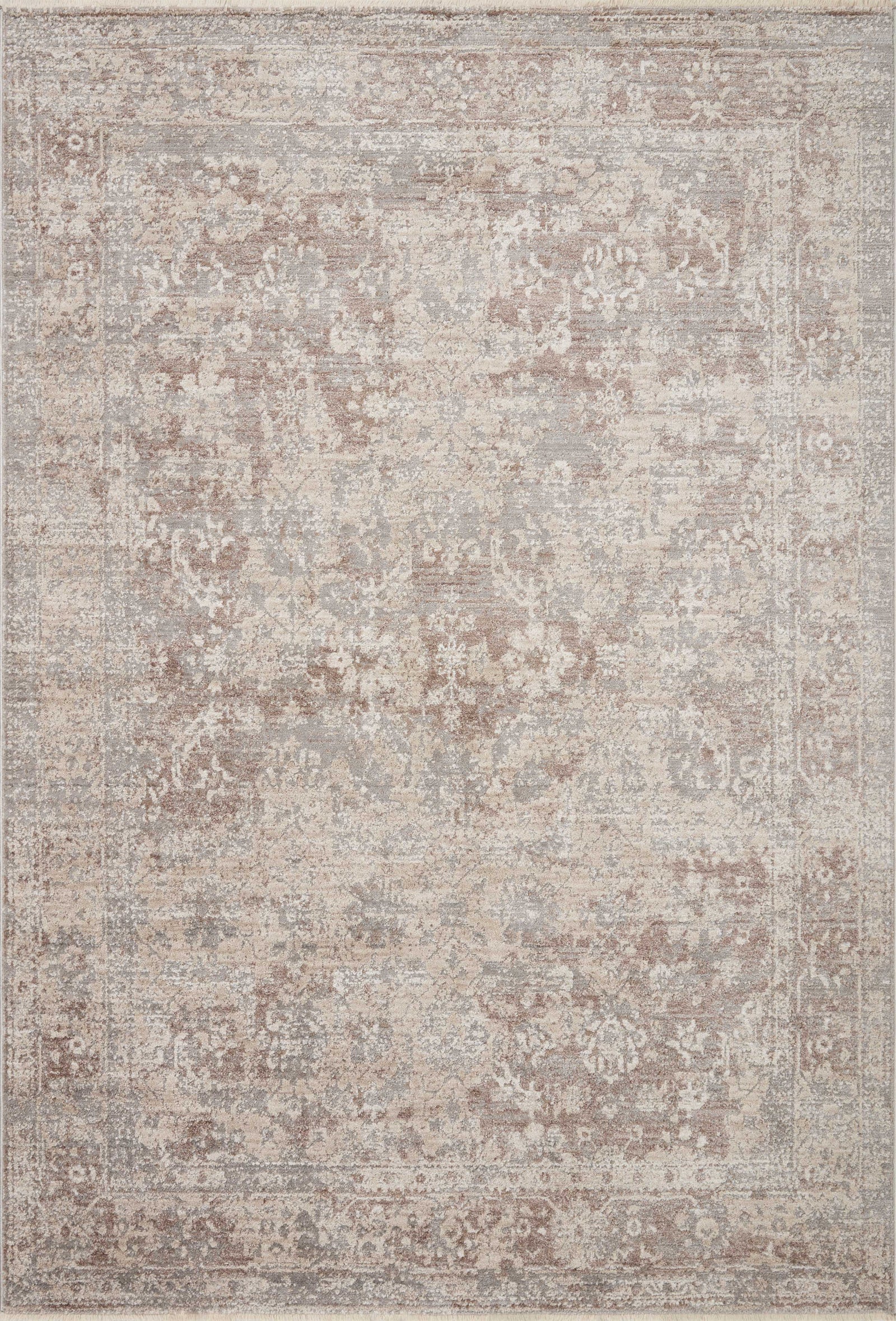 front view of Sonnet Silver / Natural luxury Rug