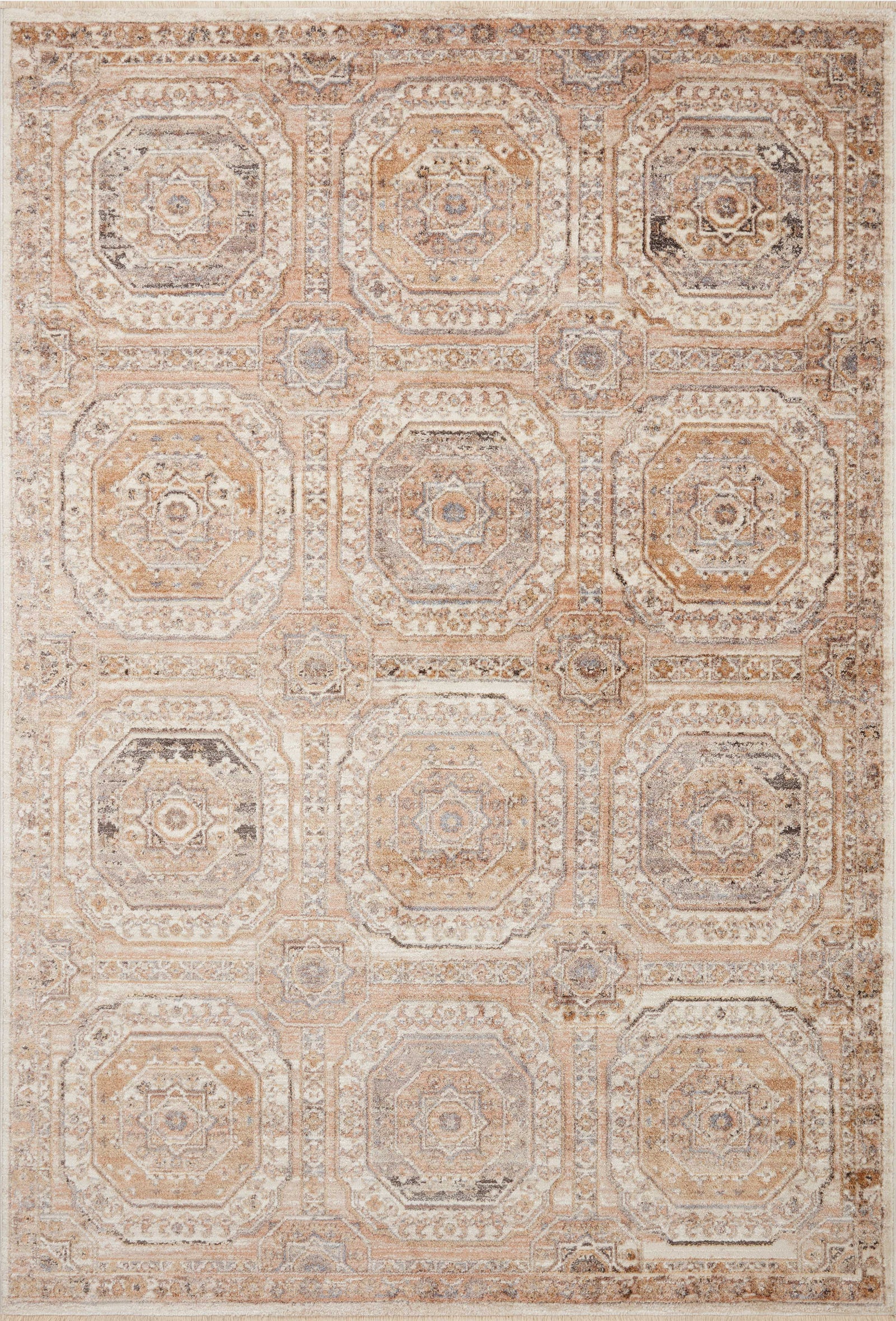 front view of Sonnet Apricot / Multi luxury Rug