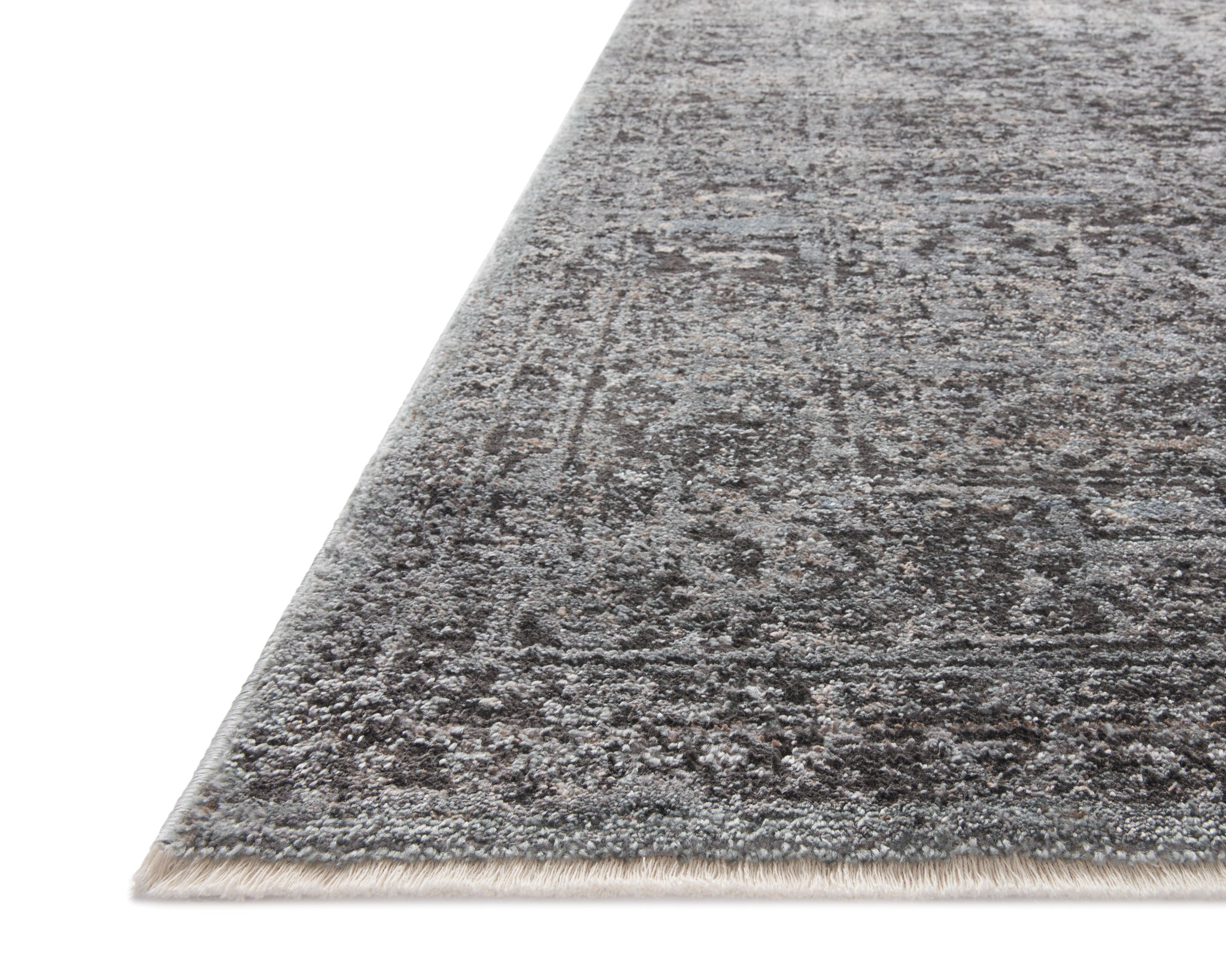angle view of Sonnet Charcoal / Mist luxury Rug