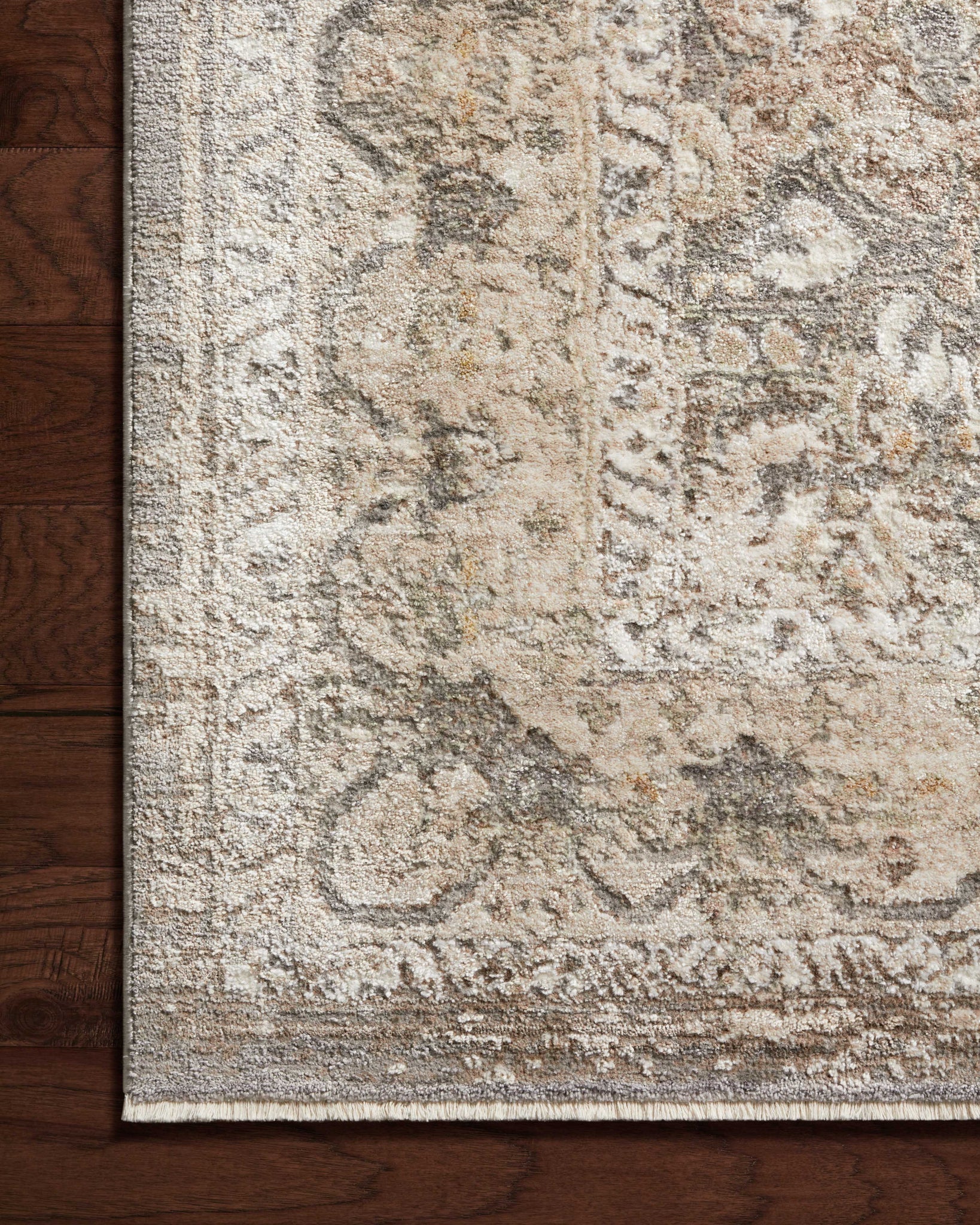 side view of Sonnet Grey / Sage luxury Rug