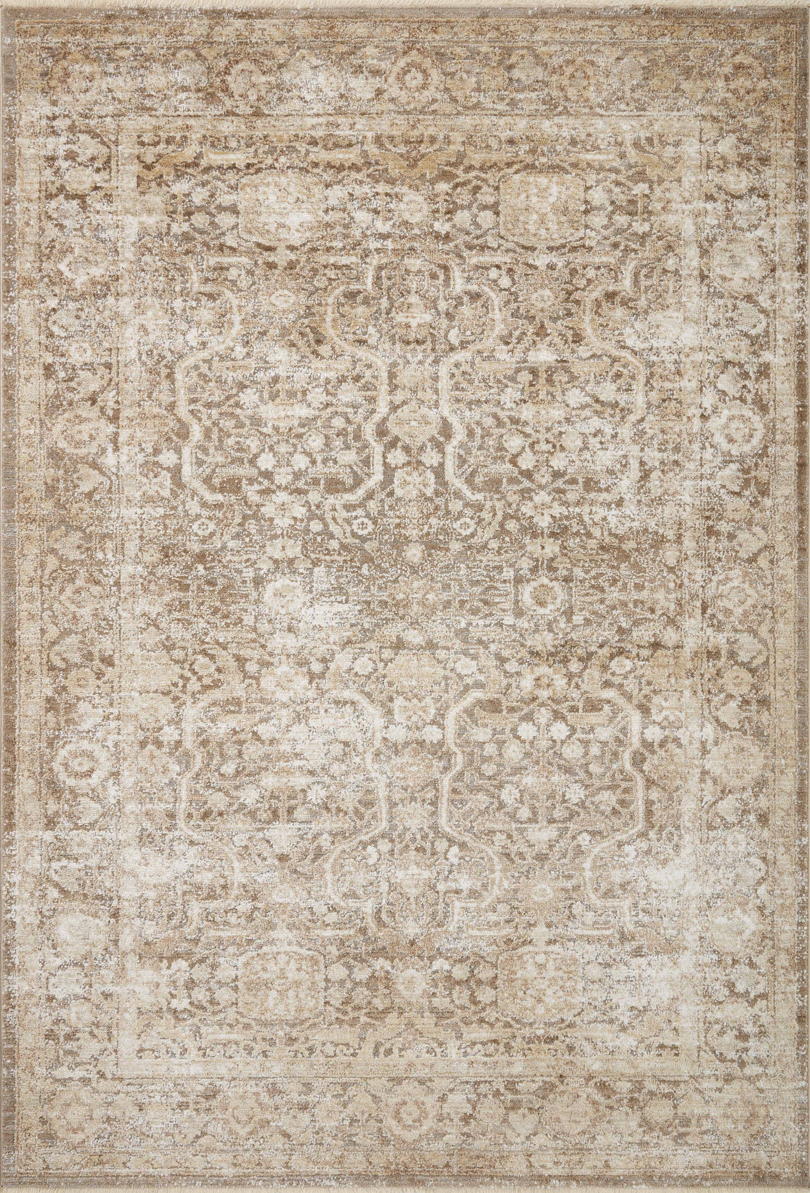 front view of Sonnet Mocha / Tan luxury Rug