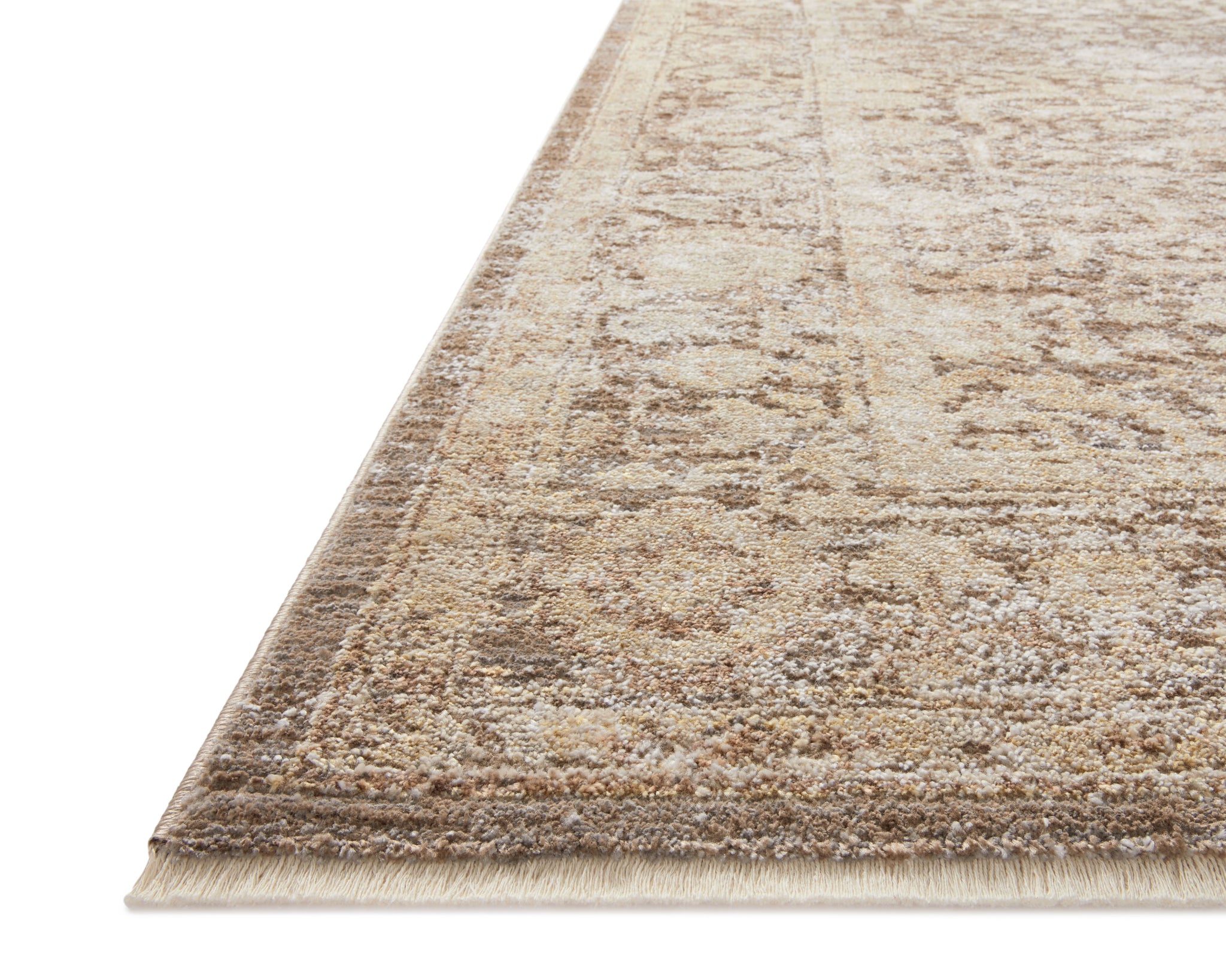 angle view of Sonnet Mocha / Tan luxury Rug