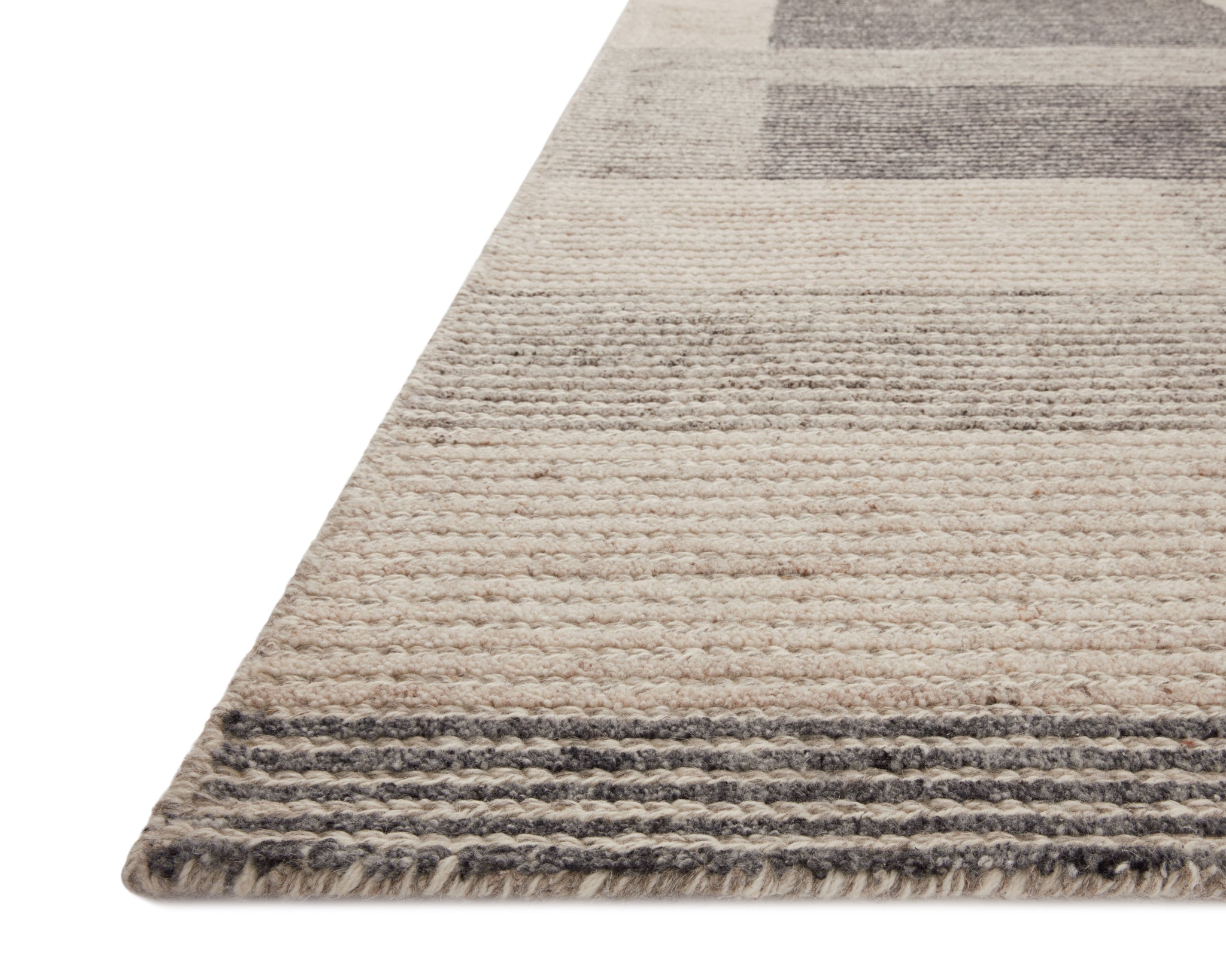 angle view of Stiles Dove / Ink luxury Rug