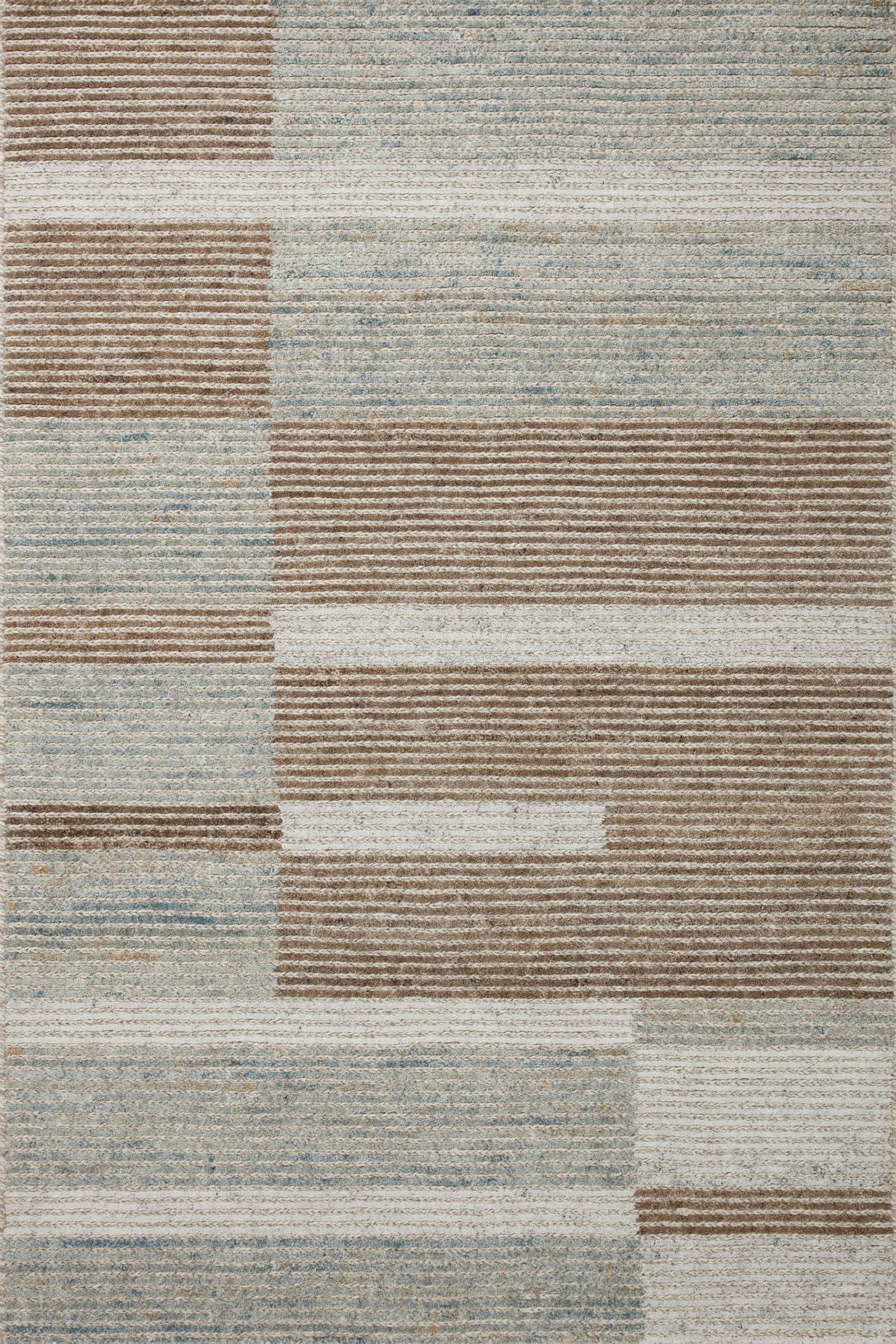 front view of Stiles Tobacco / Lagoon luxury Rug