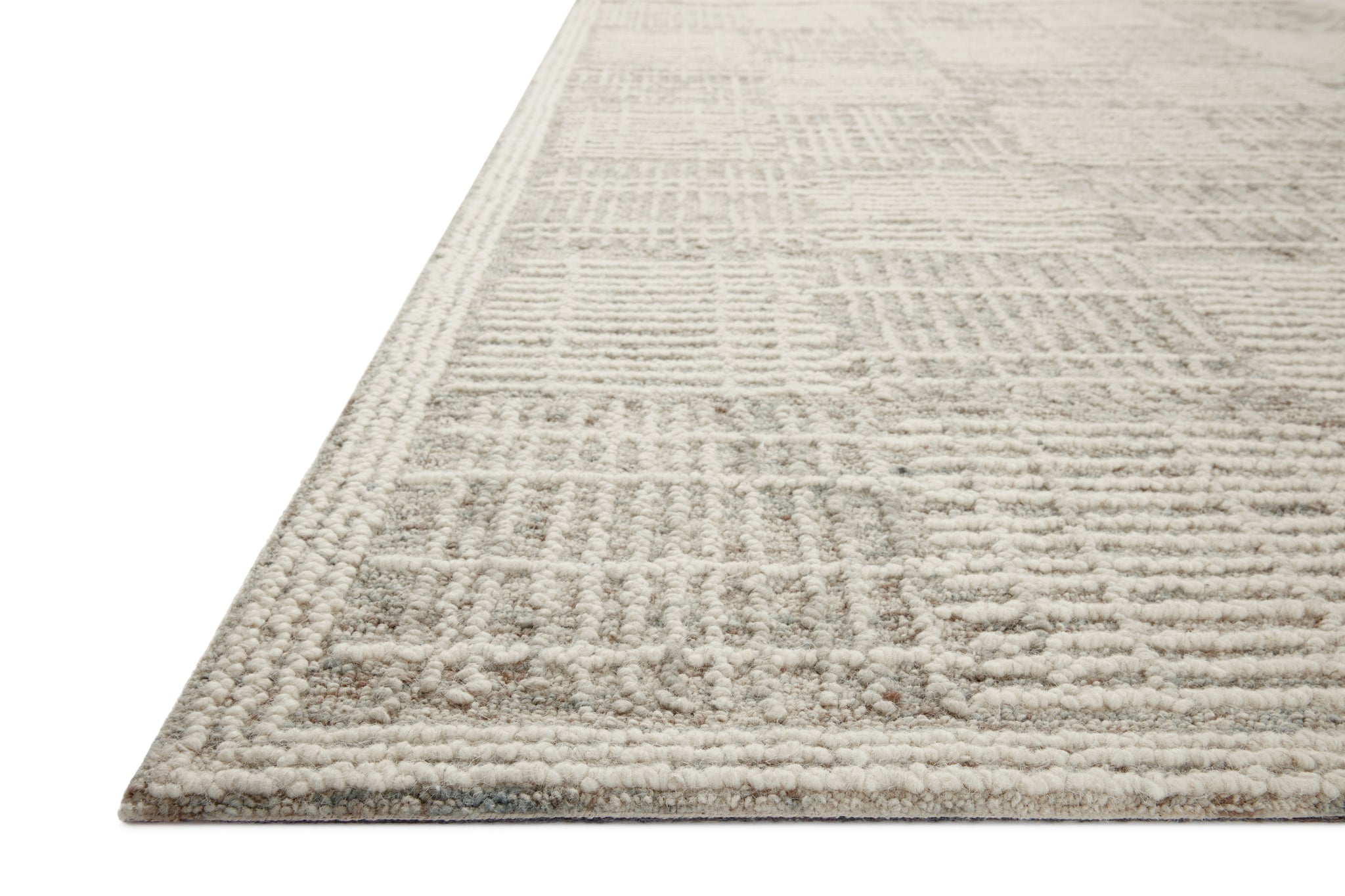 side view of Tallulah Mist / Ivory luxury Rug