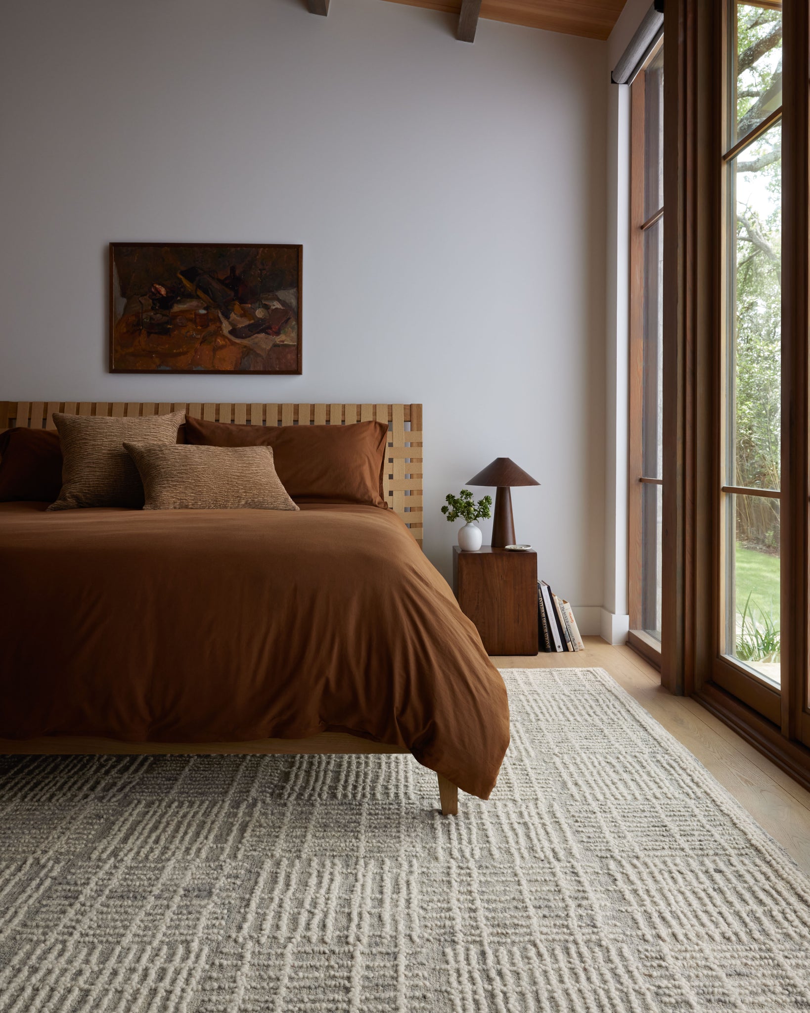angle view of Tallulah Mist / Ivory luxury Rug