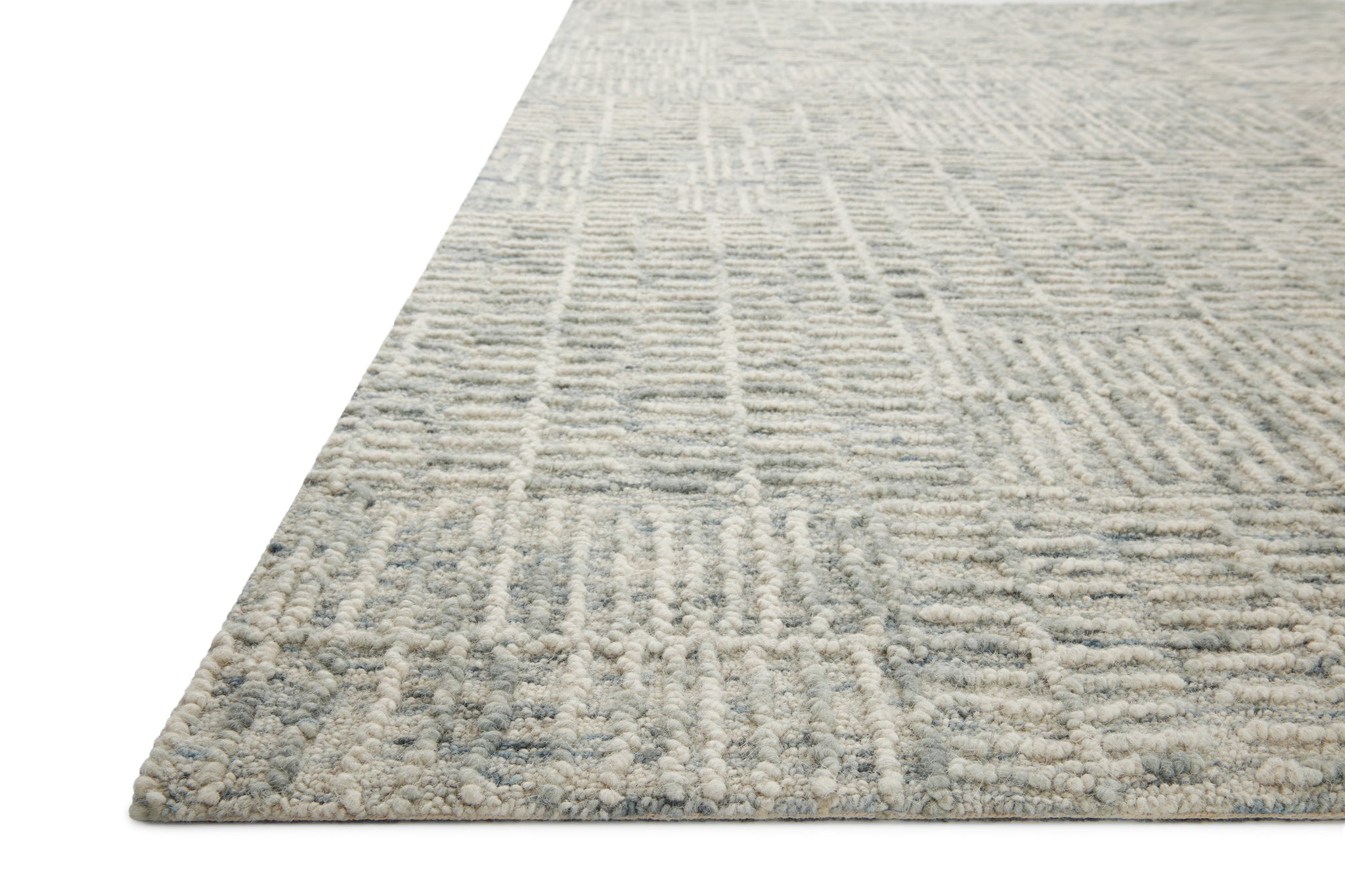 angle view of Tallulah Sky / Ivory luxury Rug