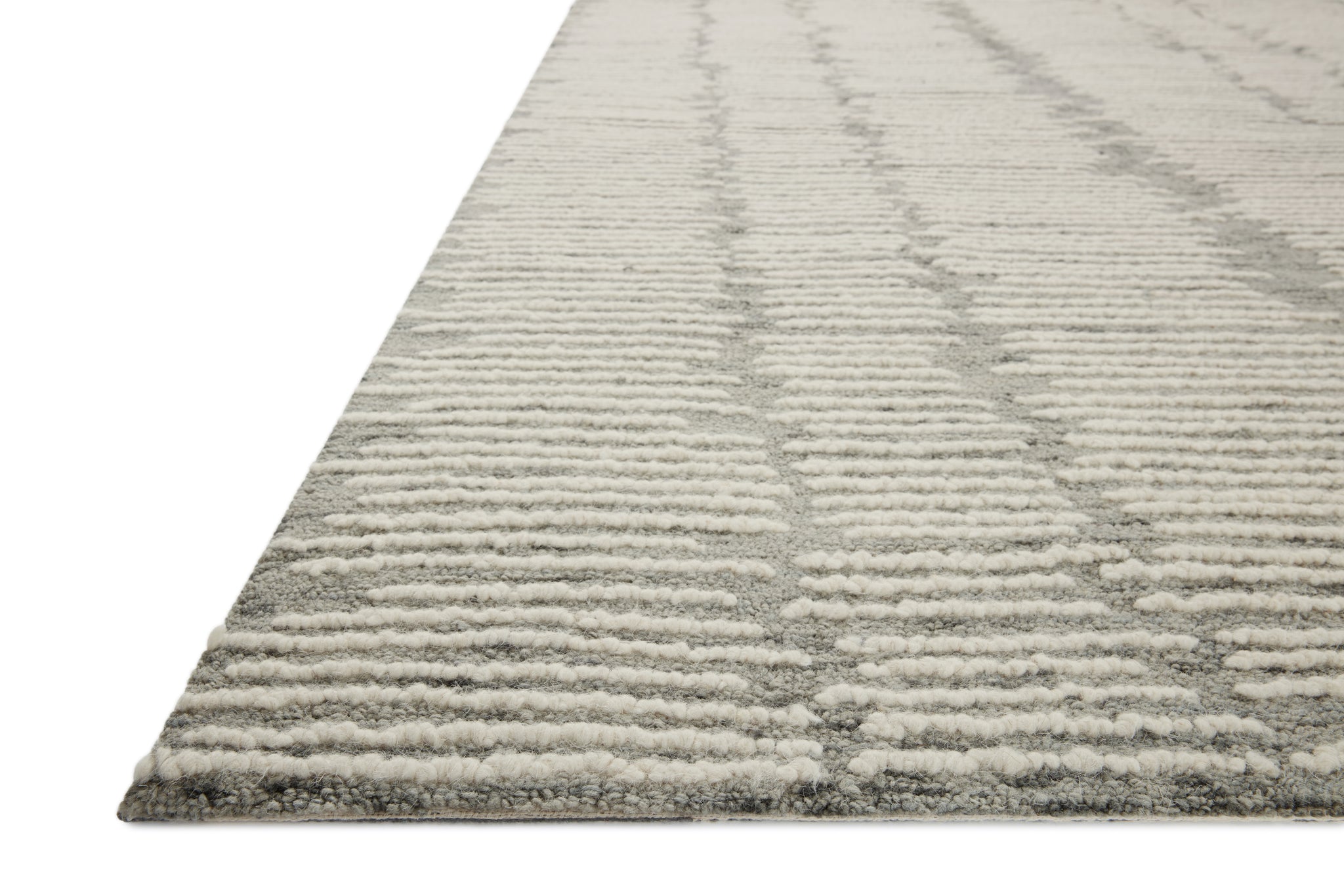 angle view of Tallulah Stone / Ivory luxury Rug