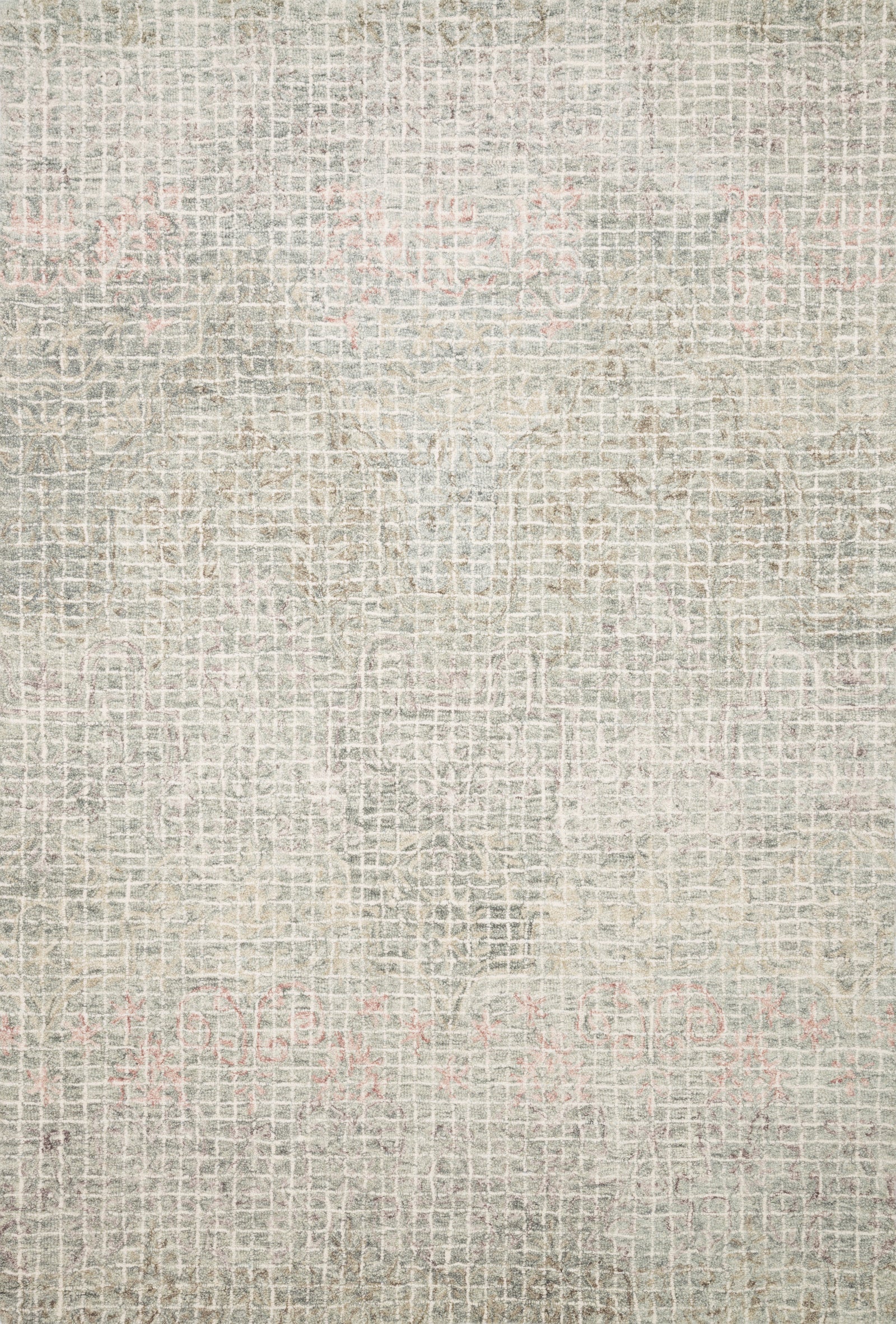 front view of Tatum Grey / Blush luxury Rug