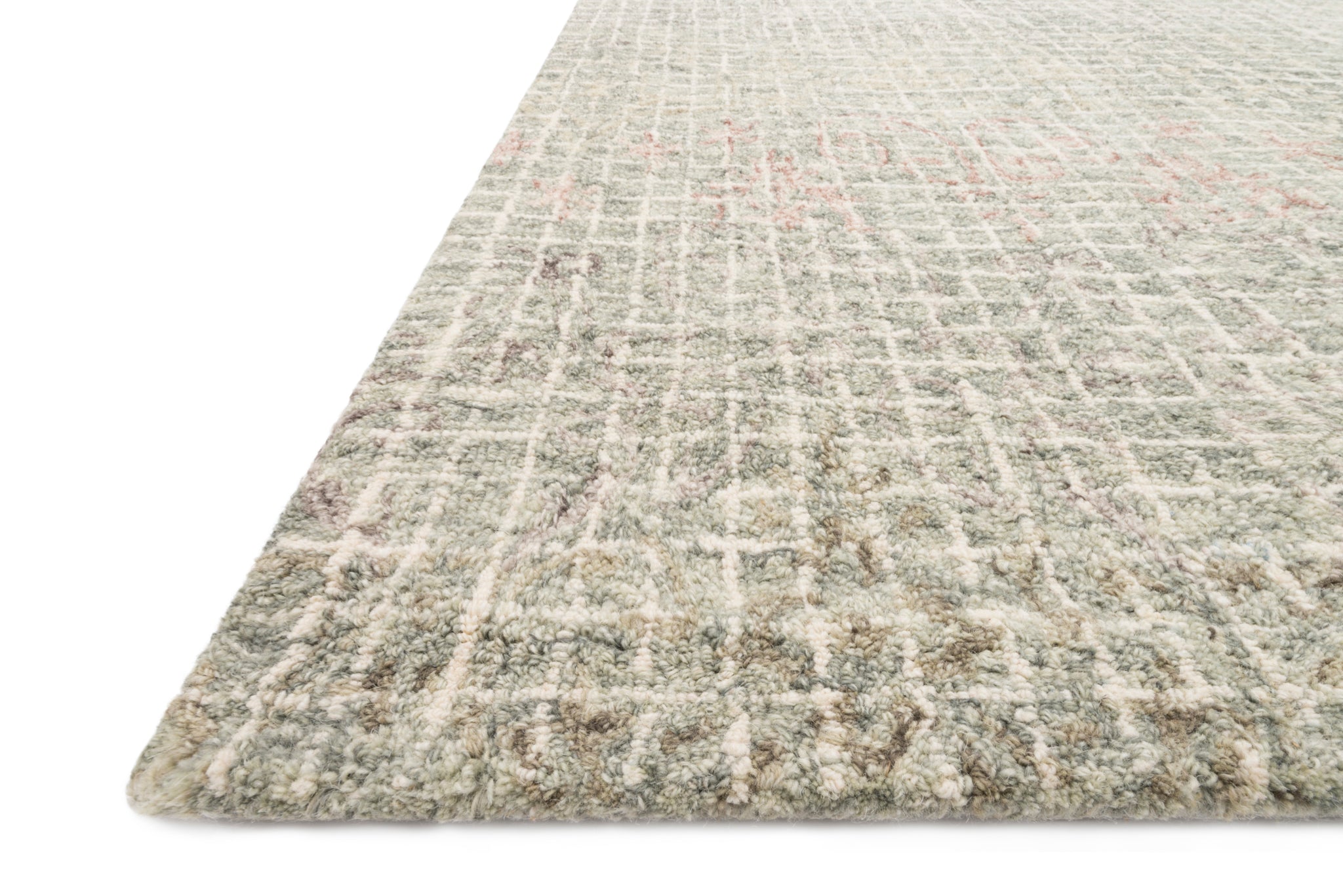 angle view of Tatum Grey / Blush luxury Rug