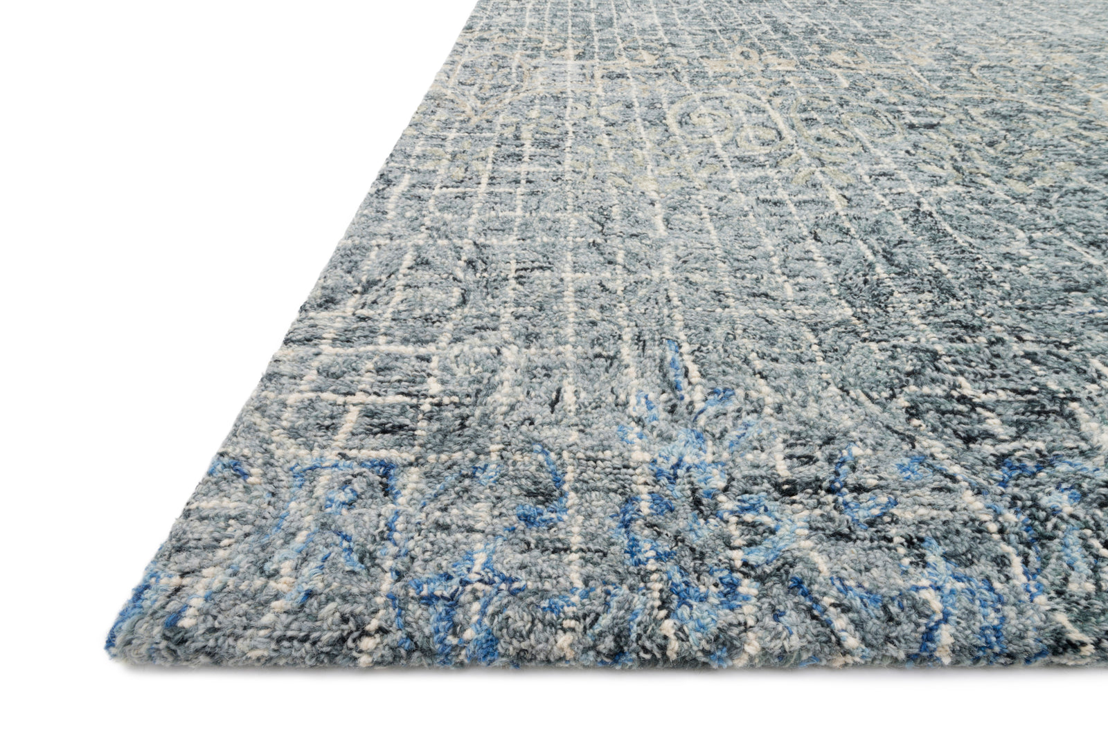 front view of Tatum Ink / Blue luxury Rug