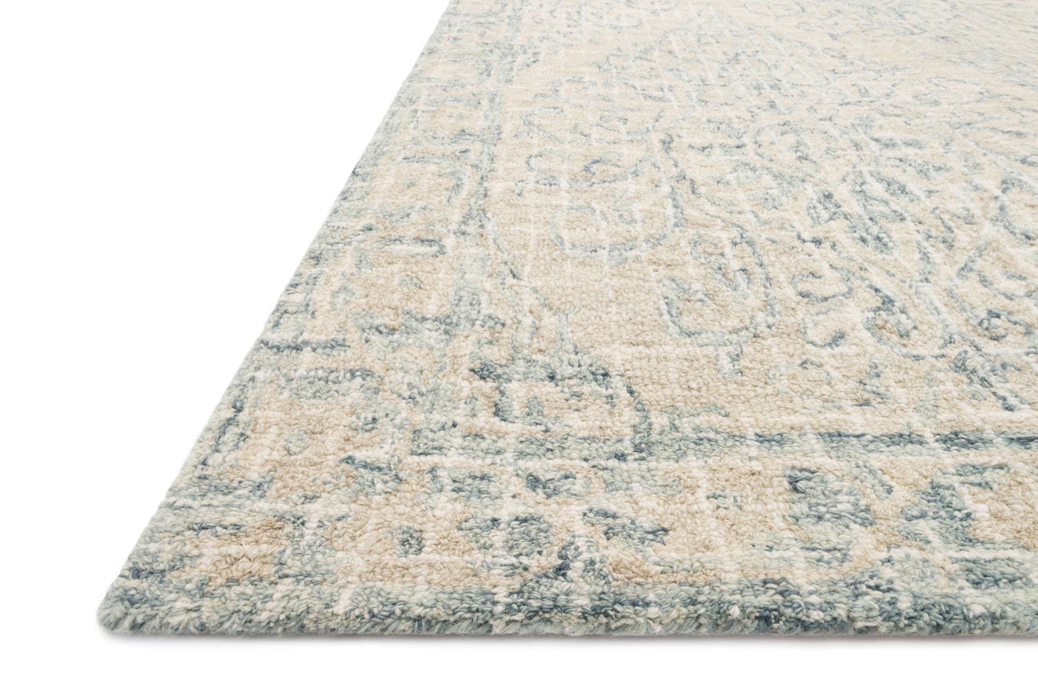 angle view of Tatum Natural / Sky luxury Rug