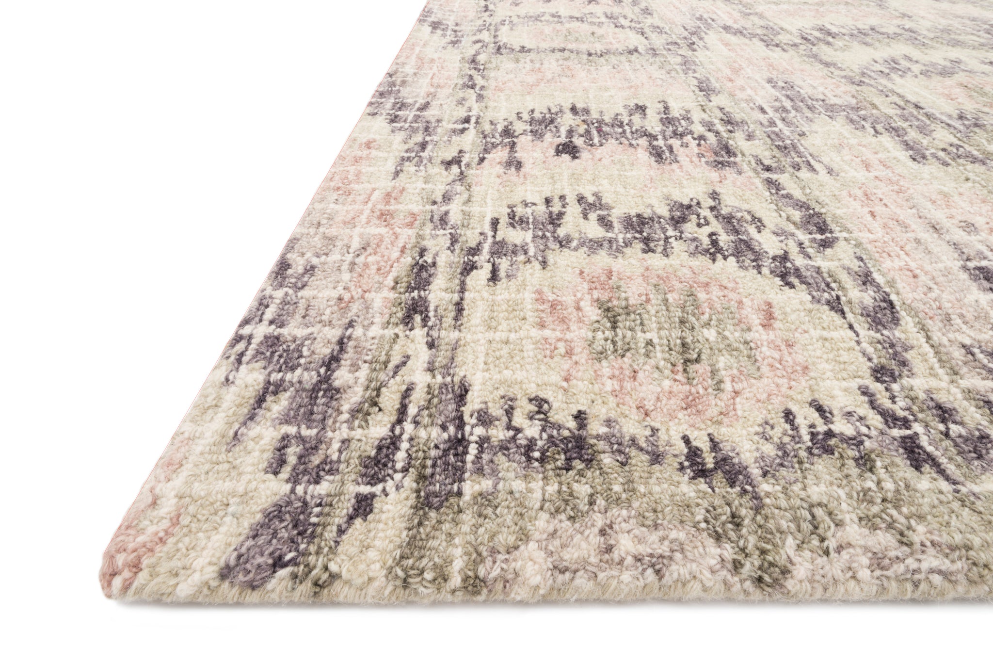 angle view of Tatum Blush / Raisin luxury Rug