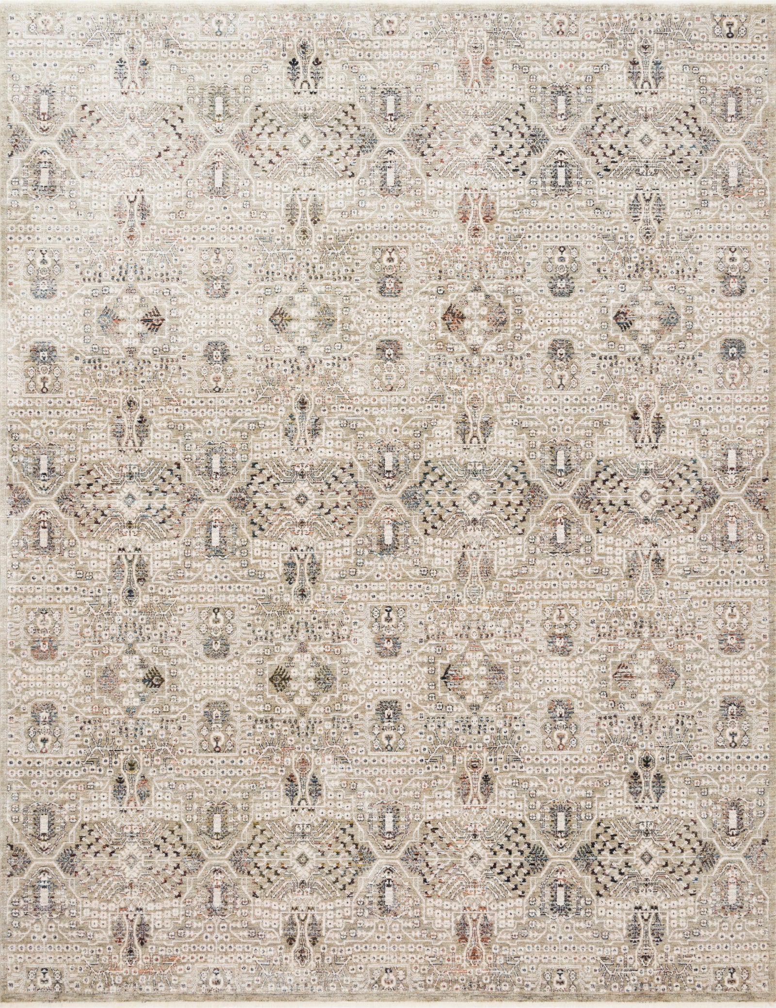 front view of Theia Granite / Ivory luxury Rug