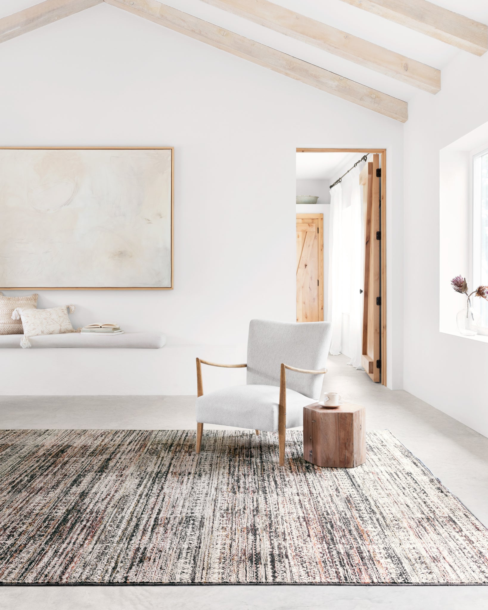 angle view of Theia Grey / Multi luxury Rug