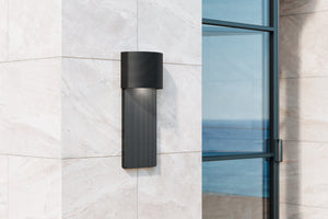 Tempe Exterior Wall Sconce 6.75" x 17" - Lifestyle [B1217-SBK]