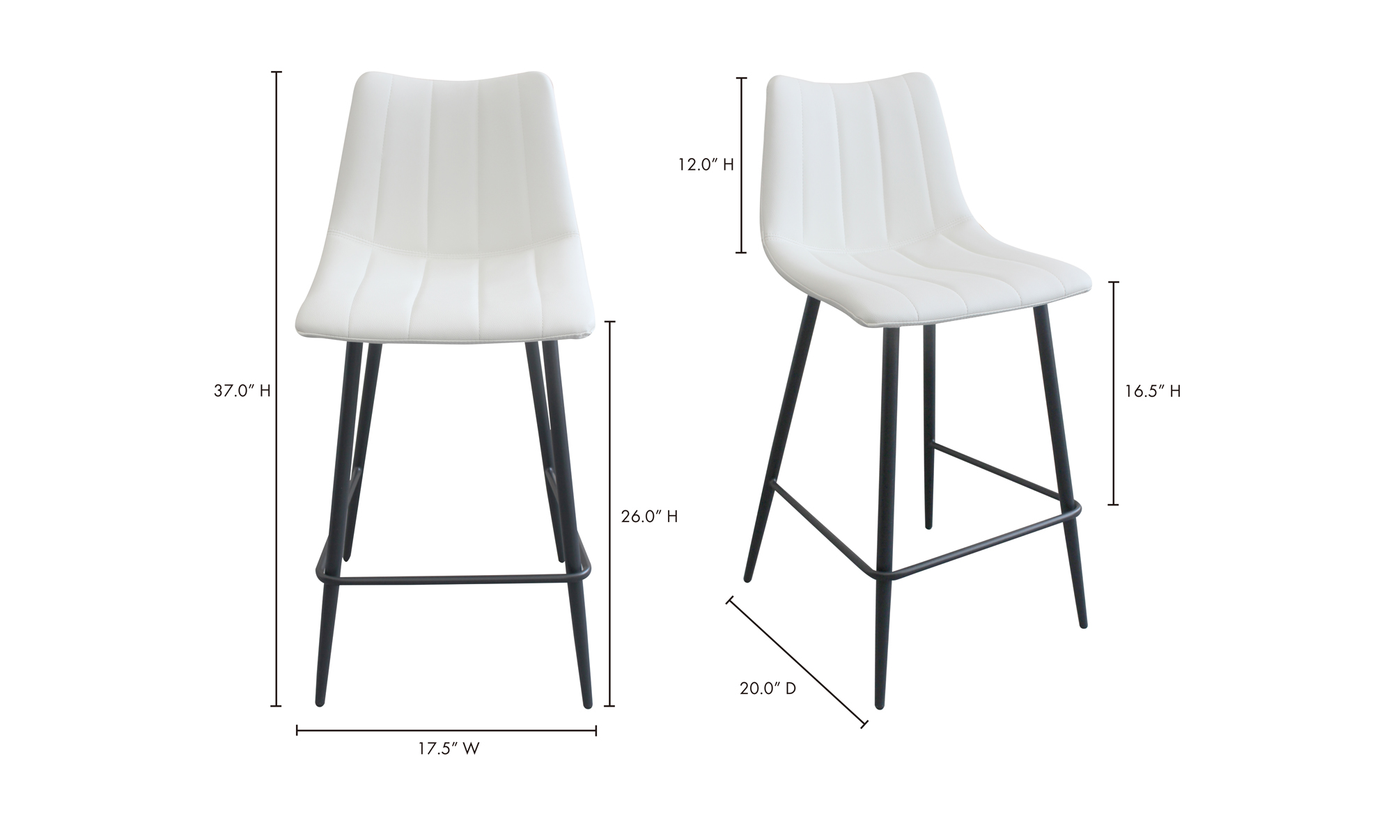 Alibi Counter Stool Ivory Set of Two