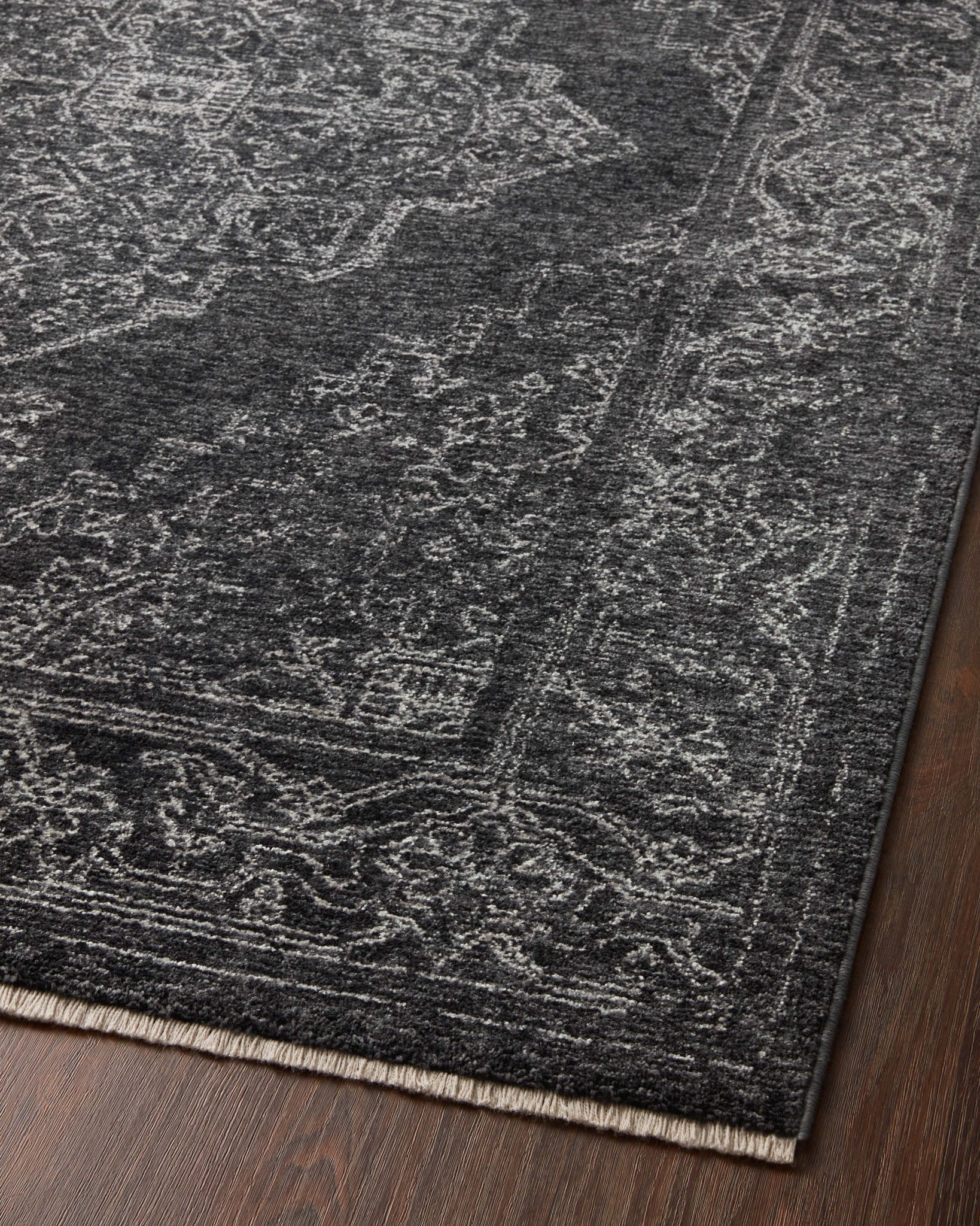 Vance Charcoal / Dove - Angled Corner on Wood (V)