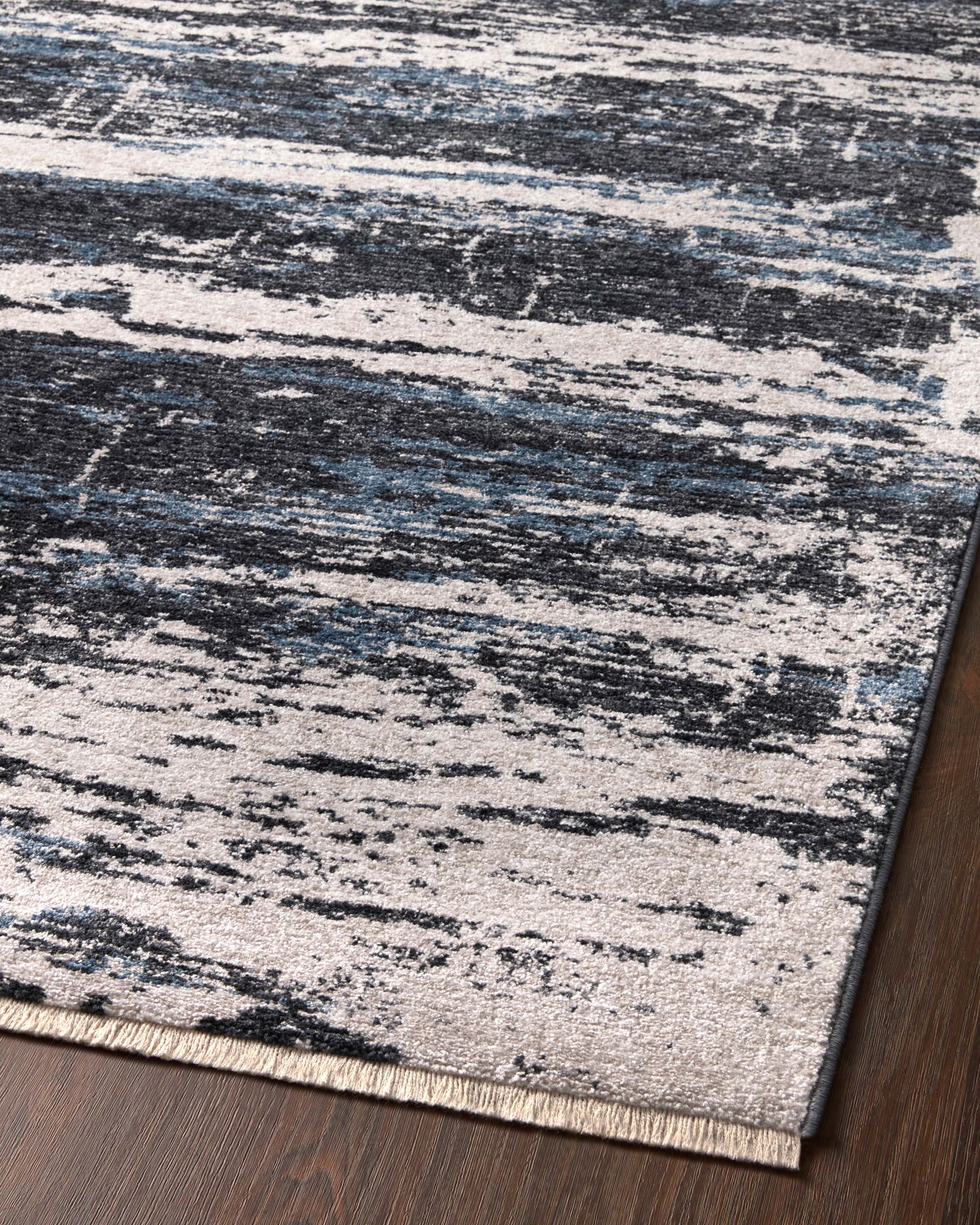 Vance Charcoal / Dove - Angled Corner on Wood (V)