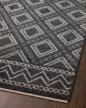 Vance Charcoal / Dove - Angled Corner on Wood (V)