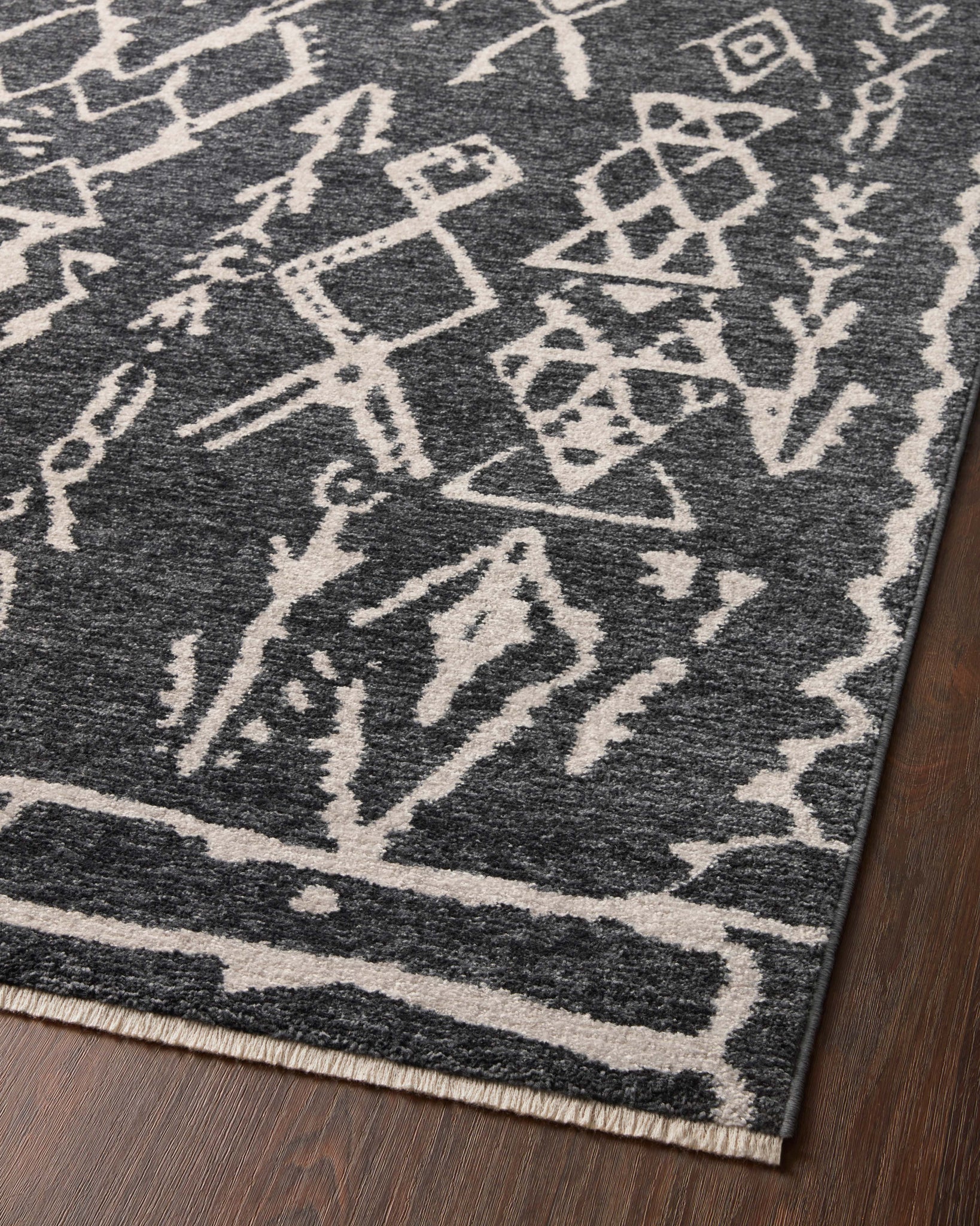 Vance Charcoal / Dove - Angled Corner on Wood (V)